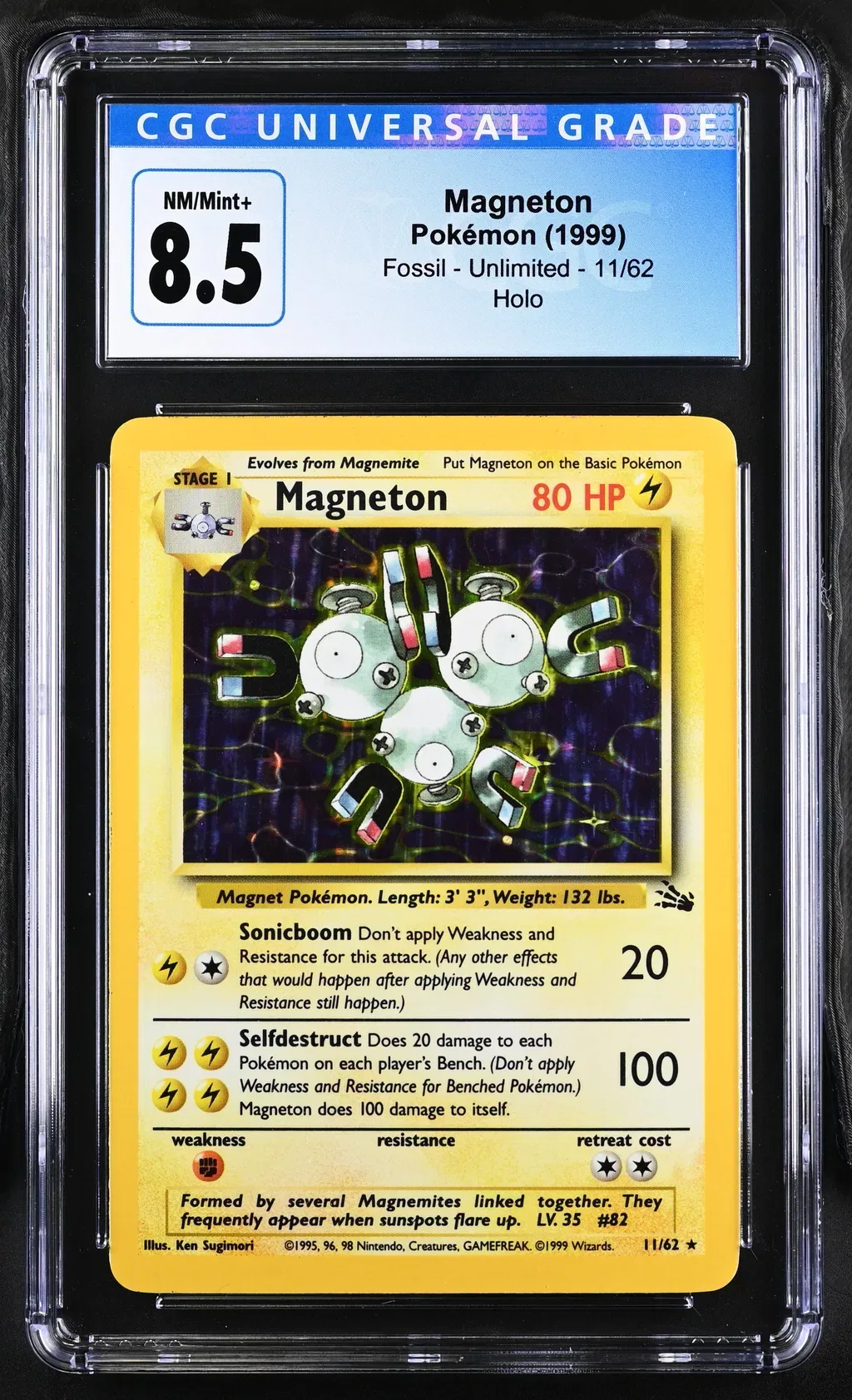 1999 #11 Magneton CGC 8.5 Fossil - Unlimited - English
