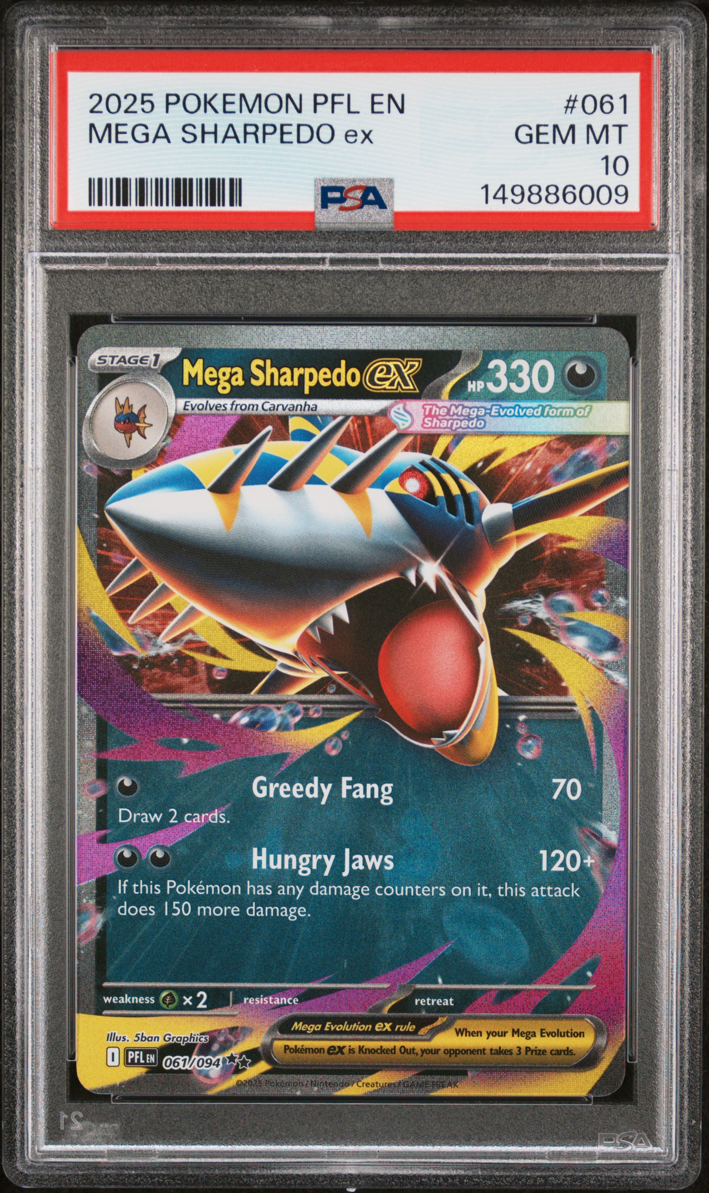 Mega Sharpedo EX card artwork