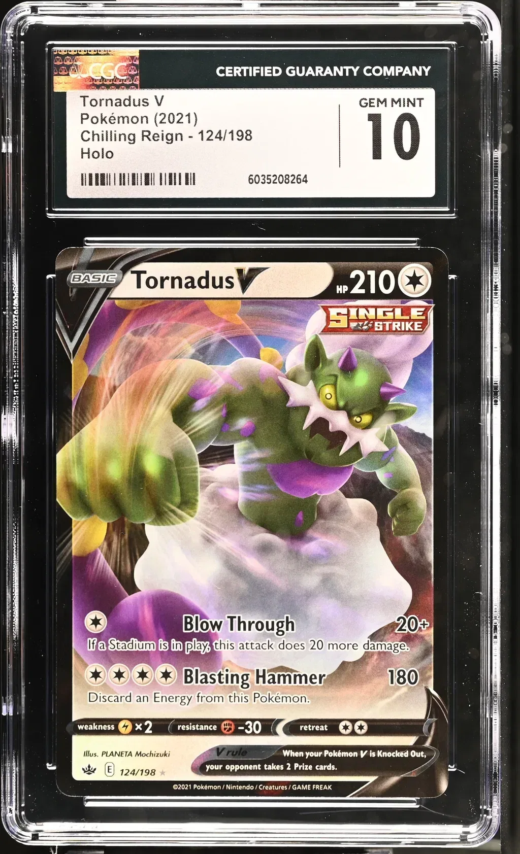 2021 #124 Tornadus V CGC 10 Chilling Reign - English