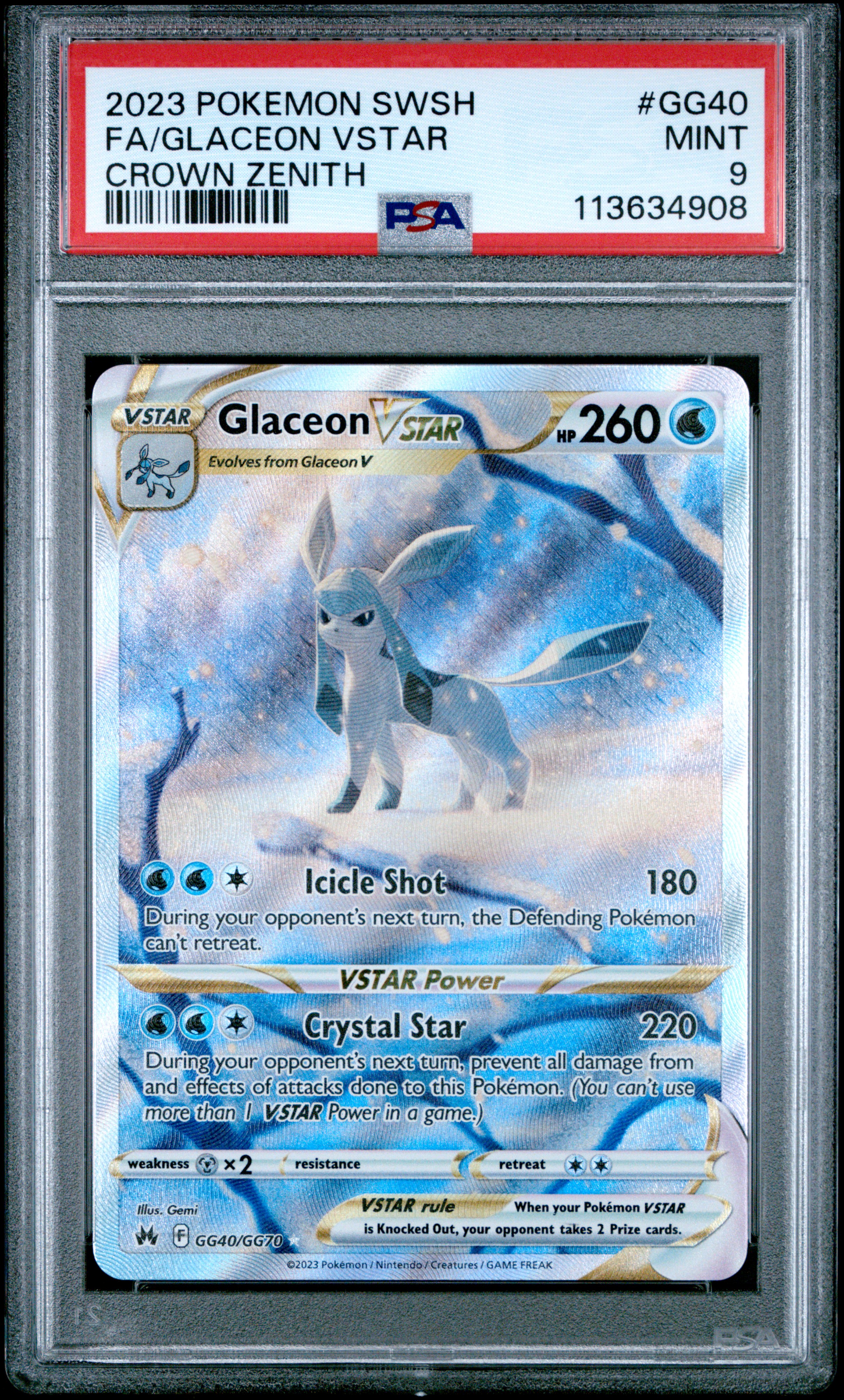 Full Art/Glaceon Vstar card artwork
