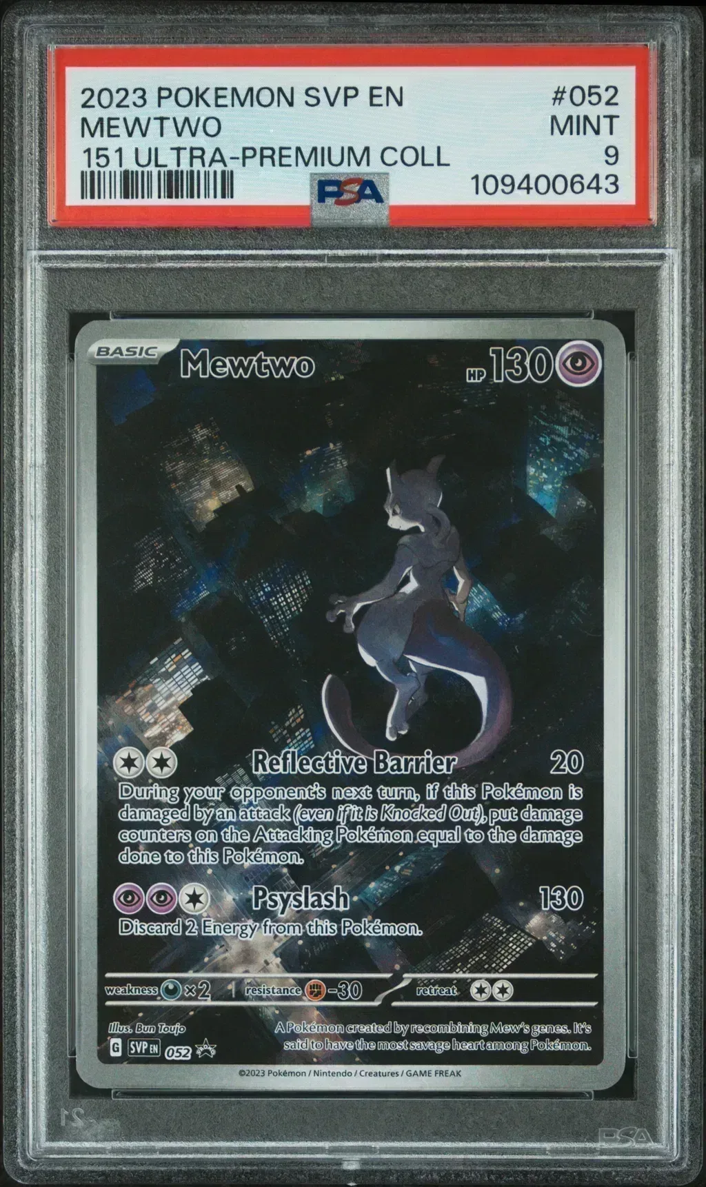 2023 #052 Mewtwo PSA 9 Svp En-Sv Black Star Promo