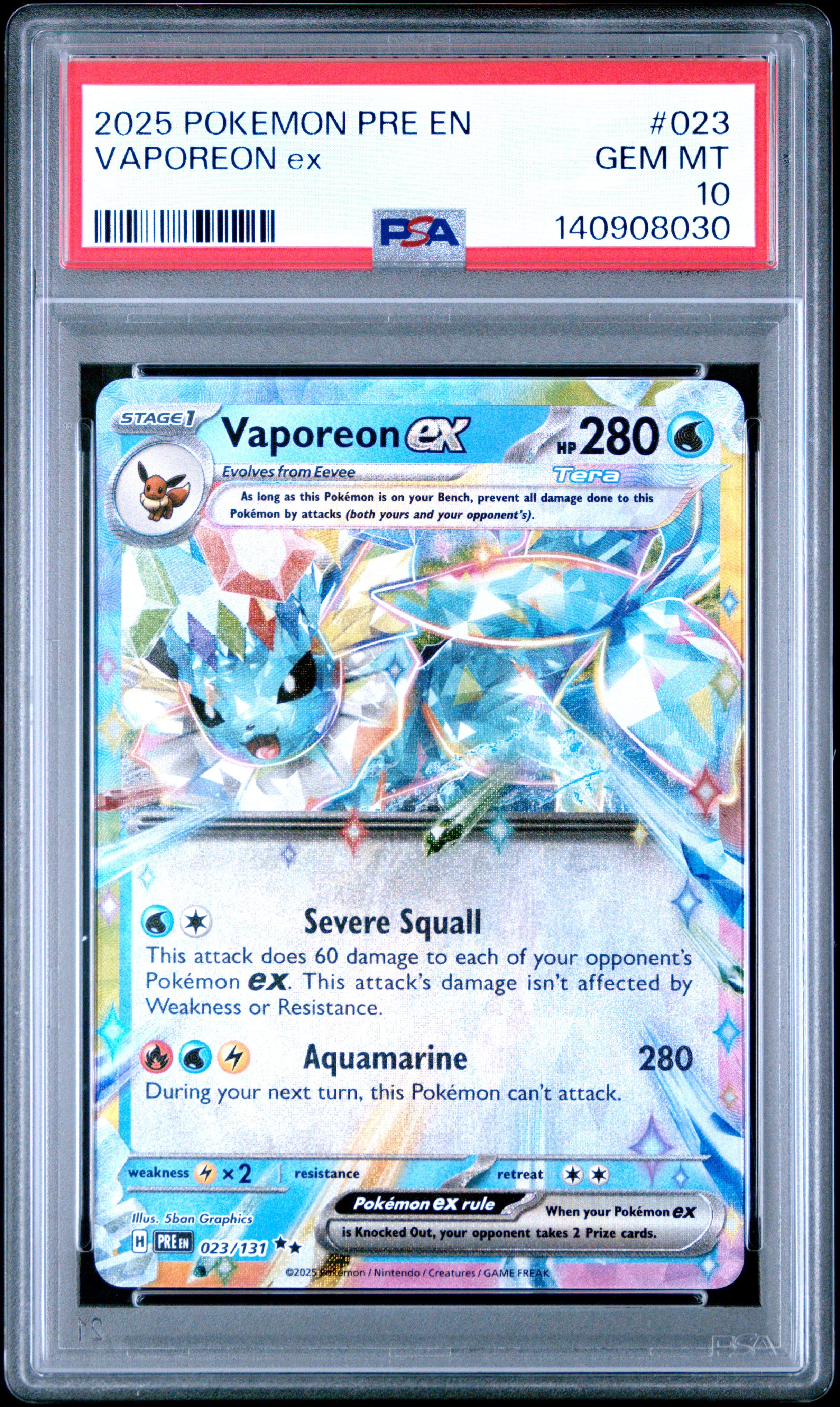 Vaporeon ex card artwork