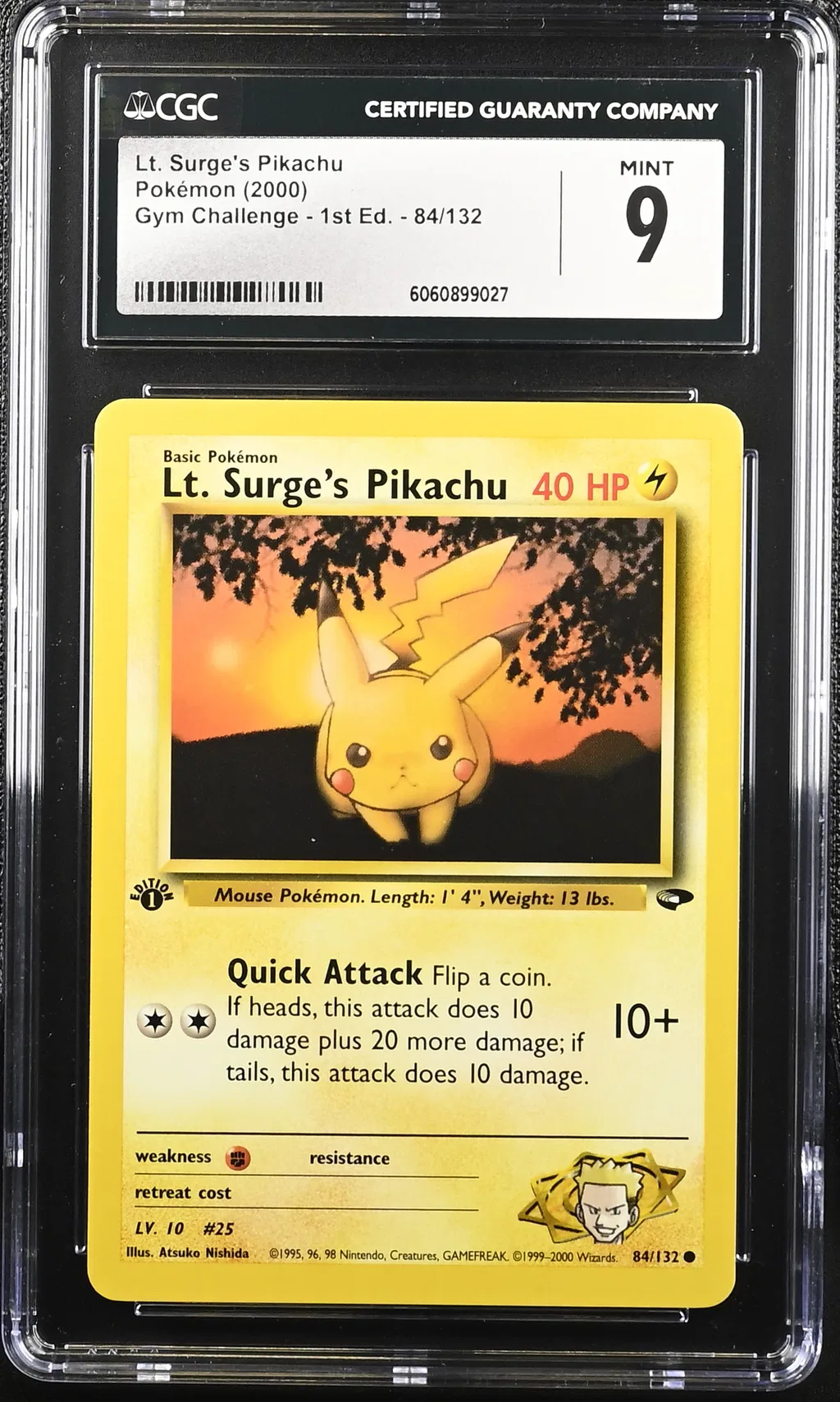 LT. Surge's Pikachu card artwork