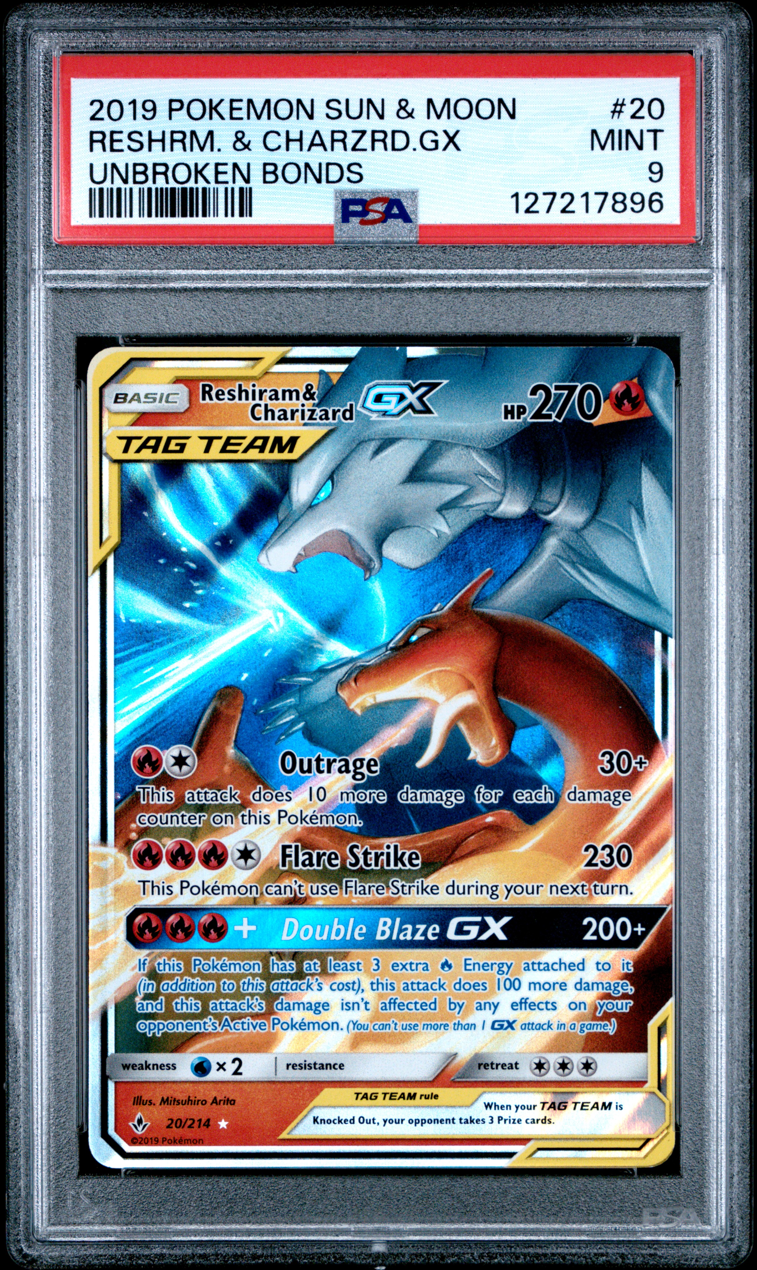 Reshiram & Charizard GX card artwork
