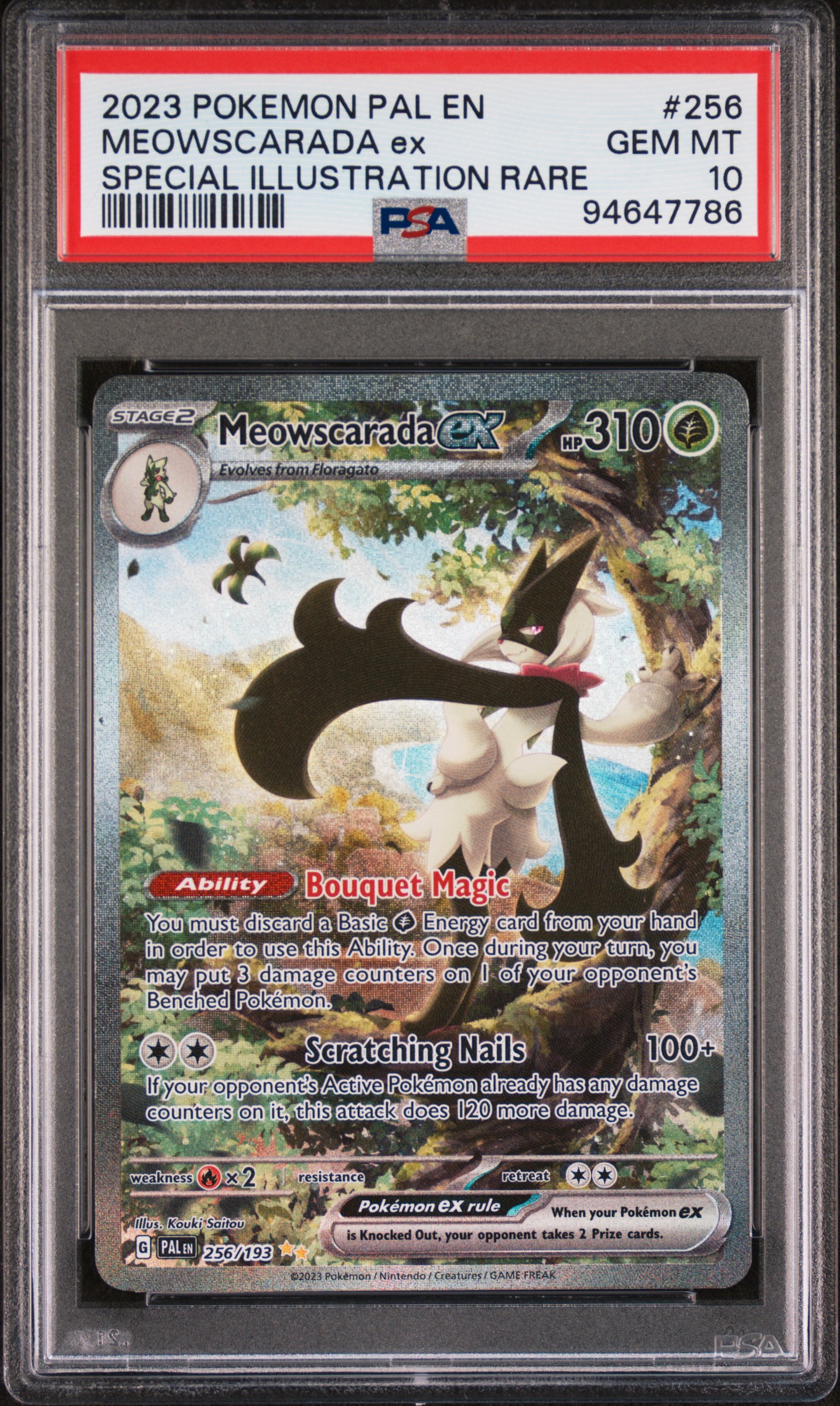 Meowscarada EX card artwork