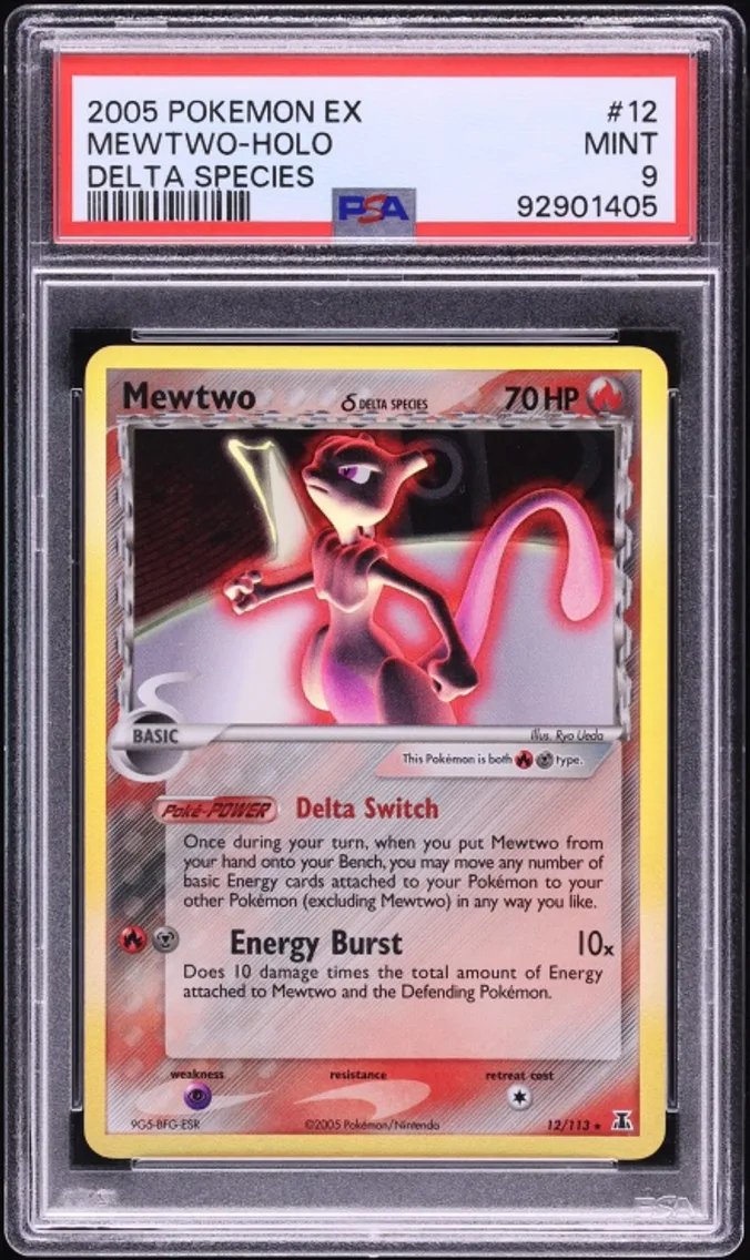2005 #12 Mewtwo PSA 9 Pokemon Ex Delta Species Holo