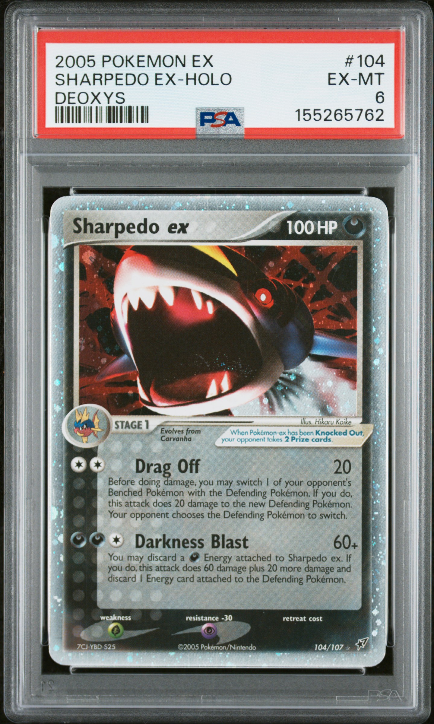 Sharpedo EX-Holo card artwork