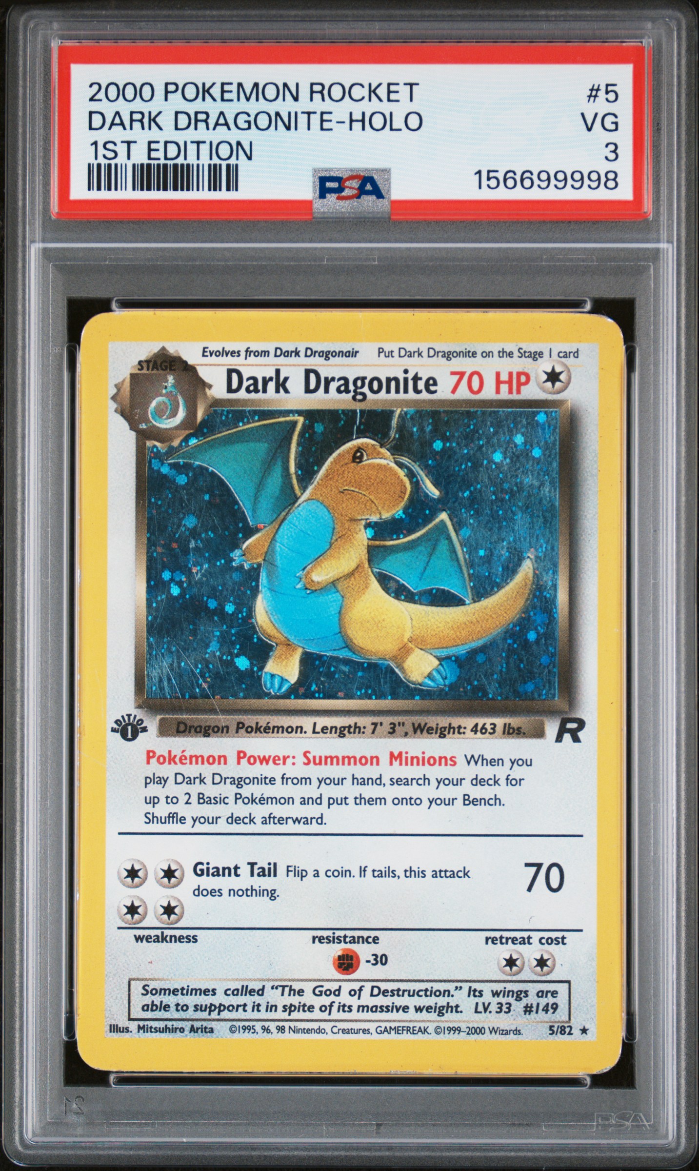 Dark Dragonite-Holo card artwork