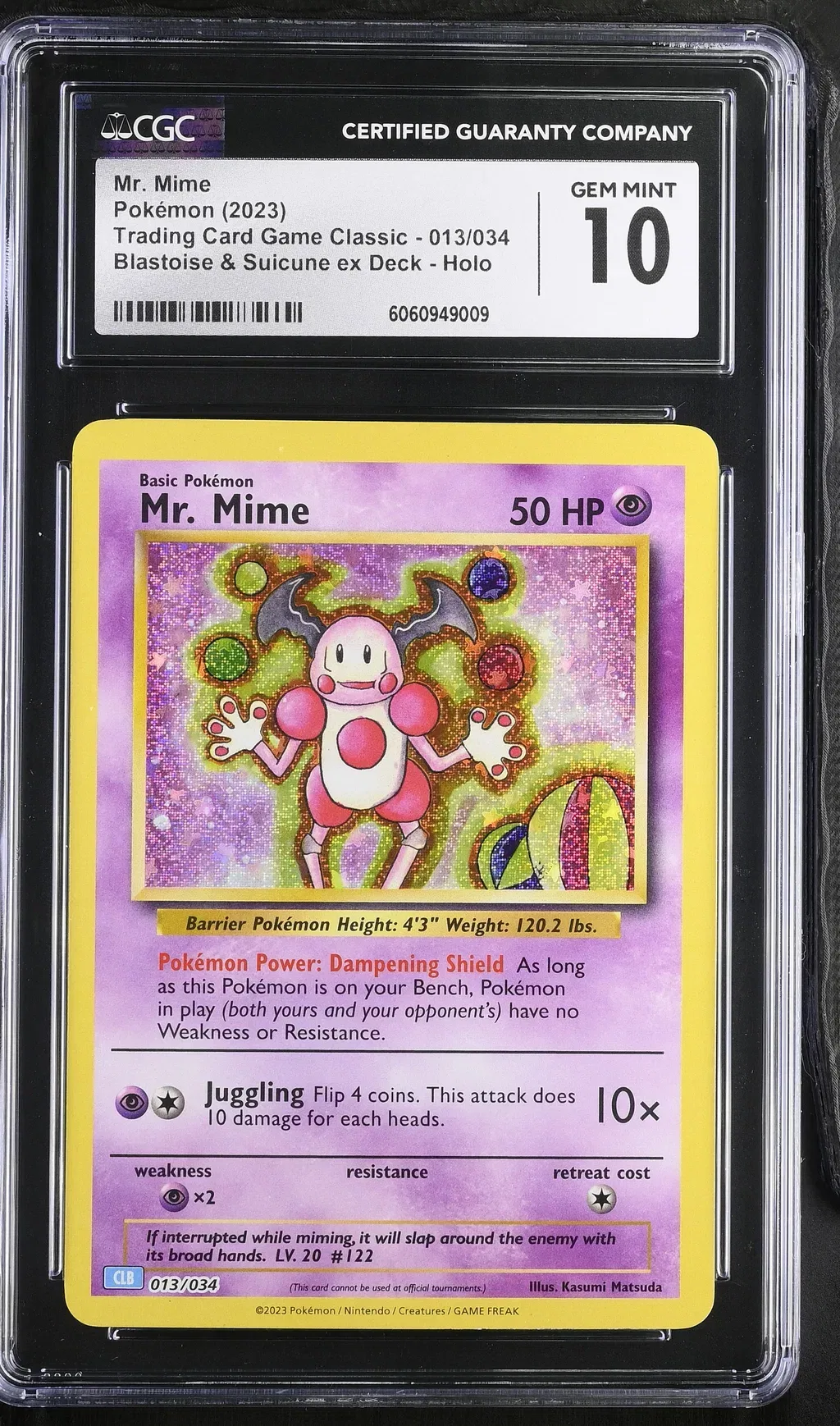 2023 #013 Mr. Mime CGC 10 Trading Card Game Classic - Clv, Clc, Clb - English