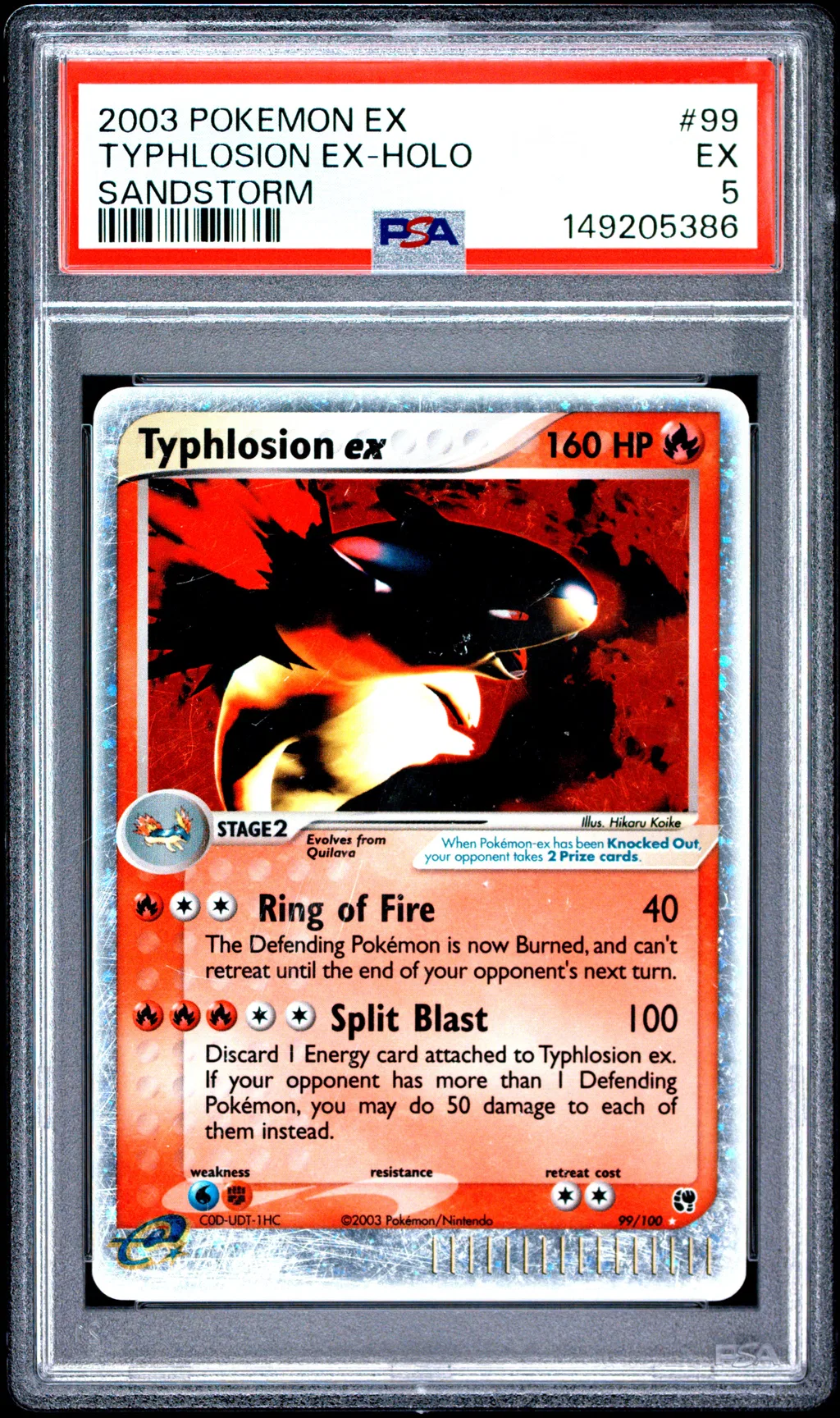 Typhlosion EX-Holo card artwork