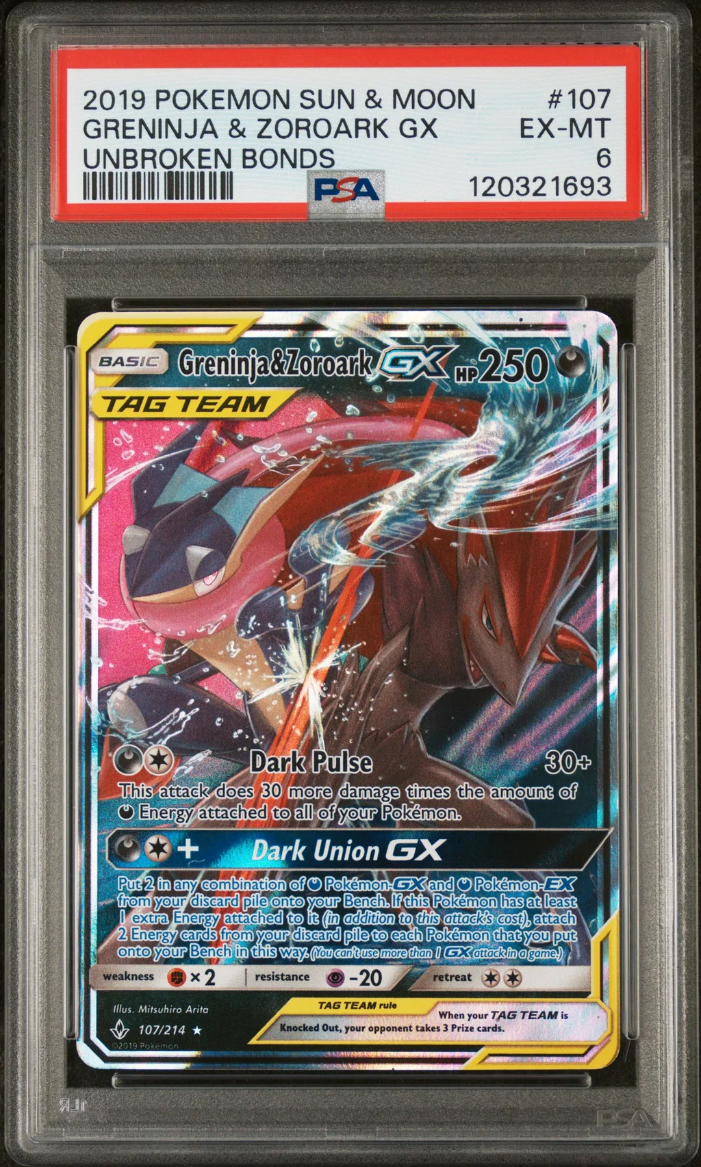 Greninja & Zoroark GX card artwork
