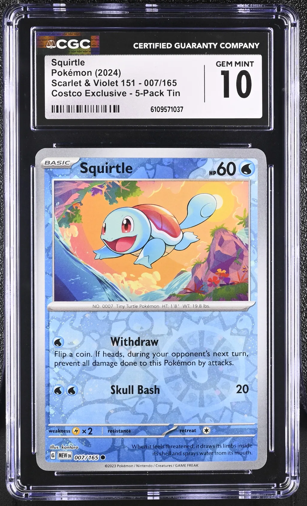 2024 #007 Squirtle CGC 10 Scarlet & Violet 151 - Mew En - English