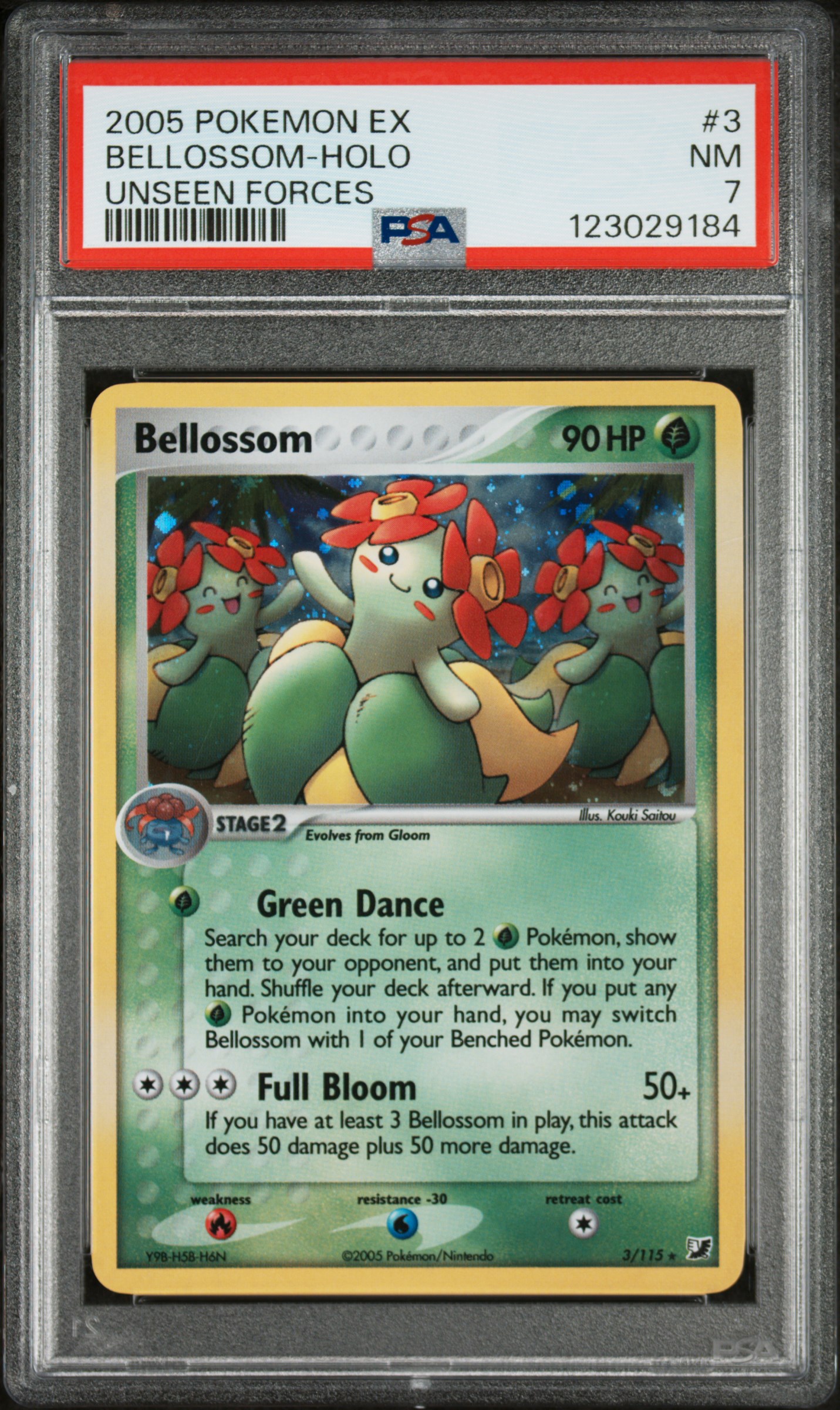 2005 #3 Bellossom-Holo PSA 7 Ex Unseen Forces