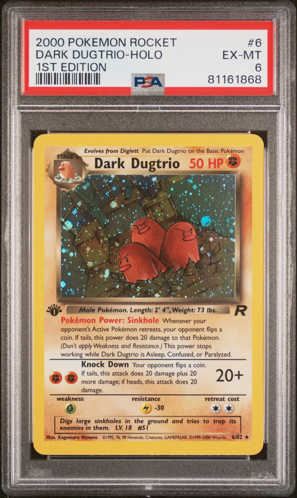 Dark Dugtrio-Holo card artwork