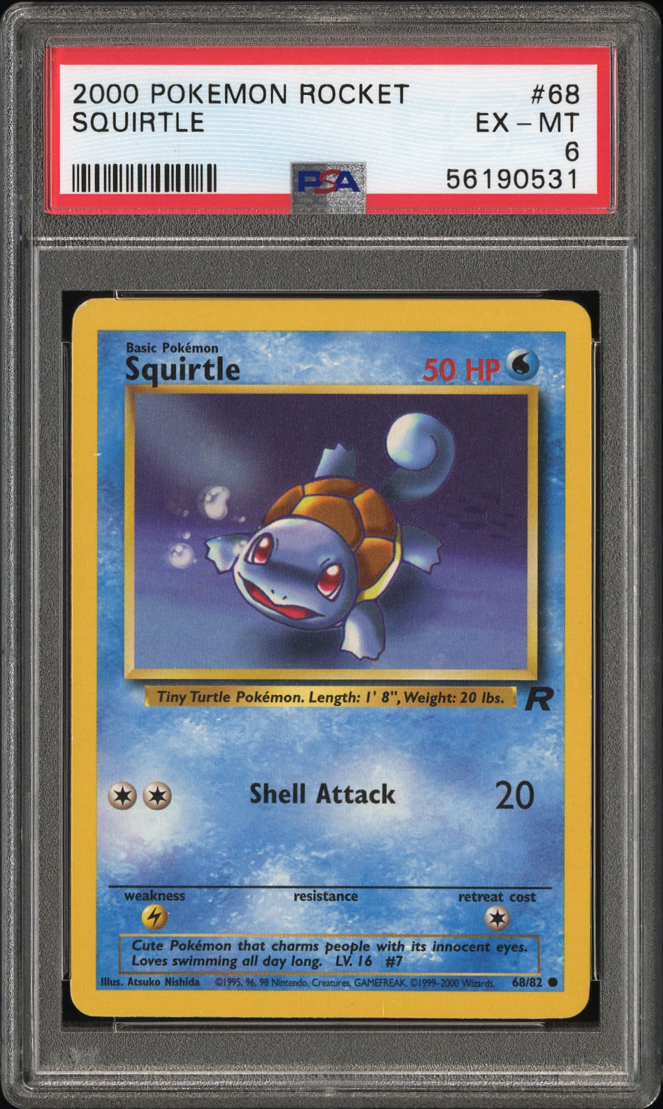 2000 #68 Squirtle PSA 6 Rocket