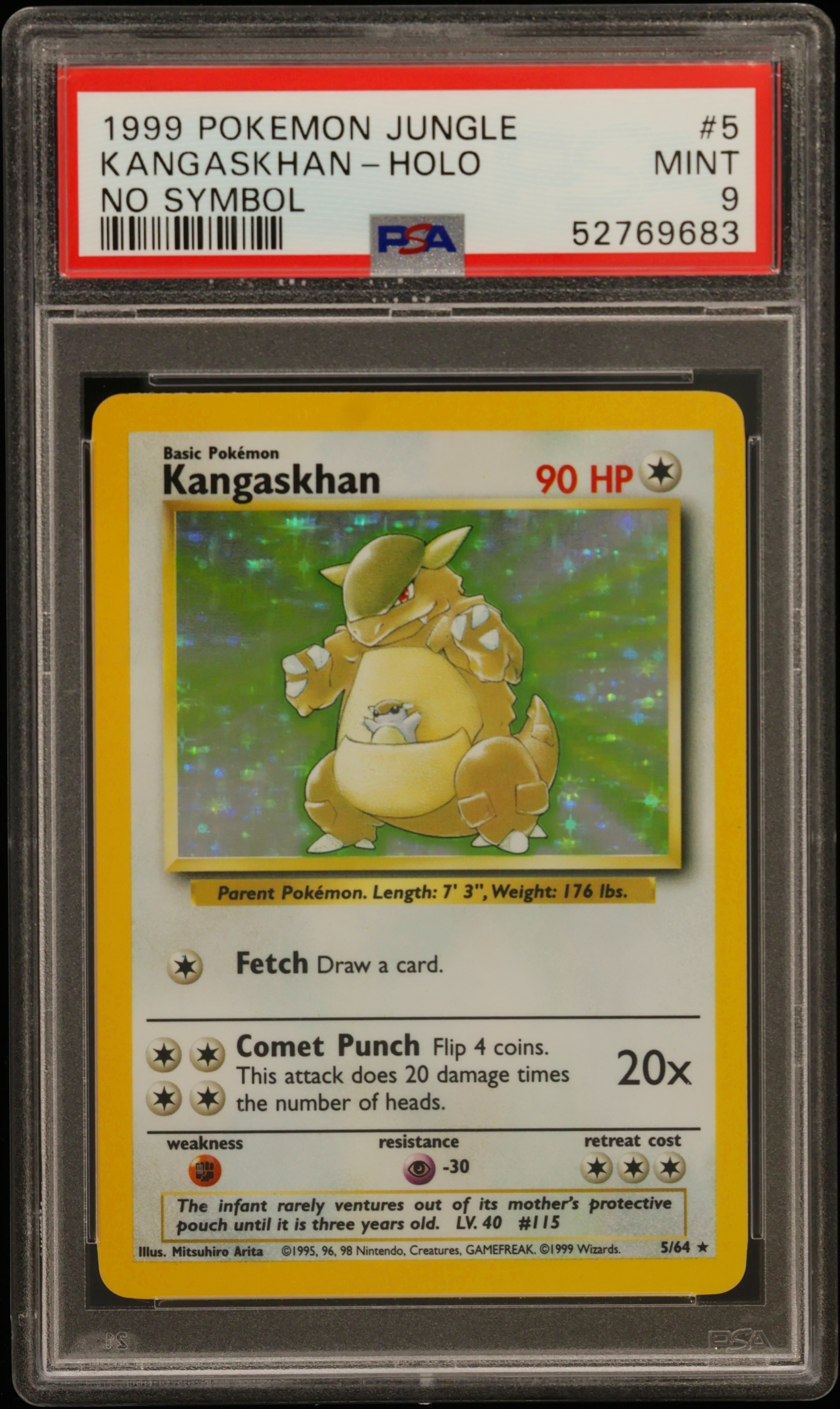 1999 #5 Kangaskhan-Holo PSA 9 Jungle