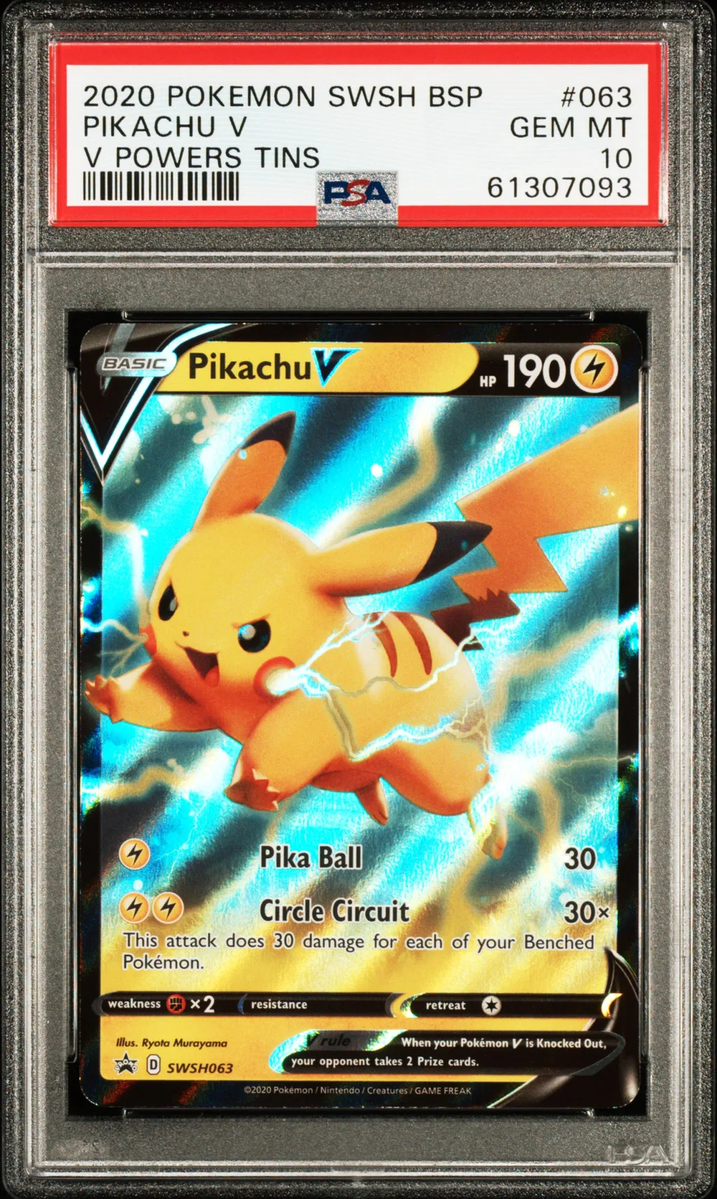 Pikachu V card artwork