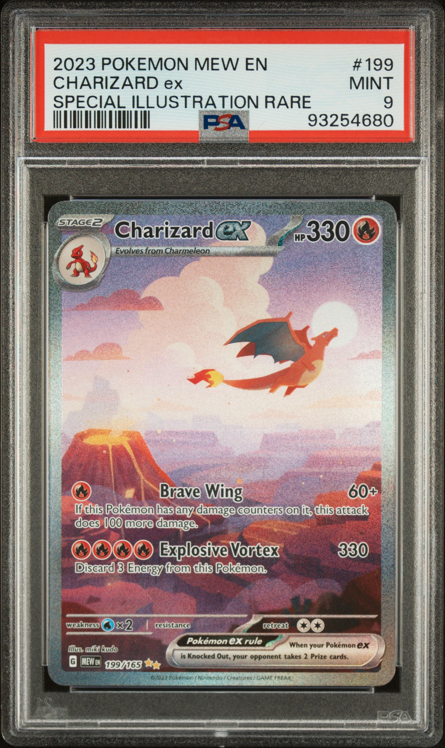 2023 #199 Charizard Ex PSA 9 Mew En-151