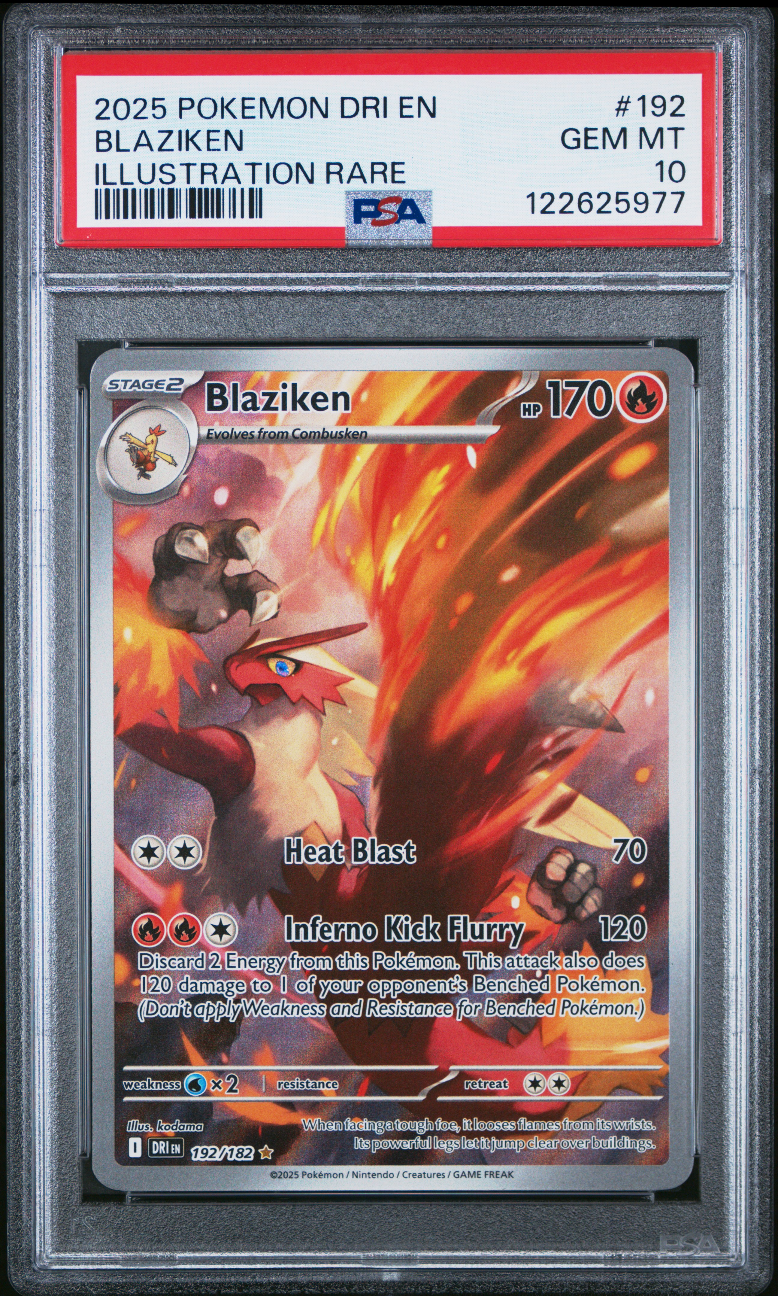 2025 #192 Blaziken PSA 10 Dri En-Destined Rivals