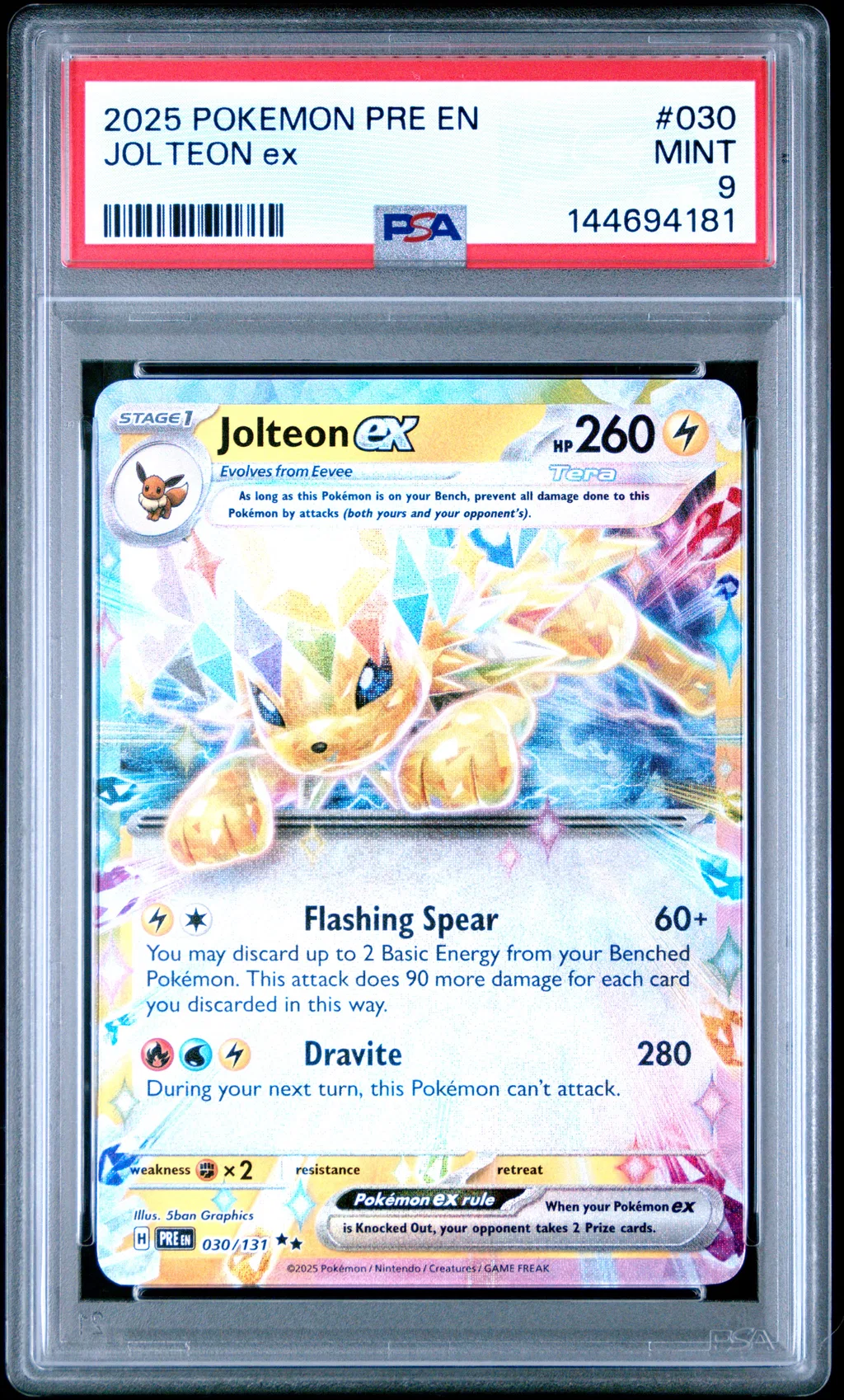 Jolteon ex card artwork