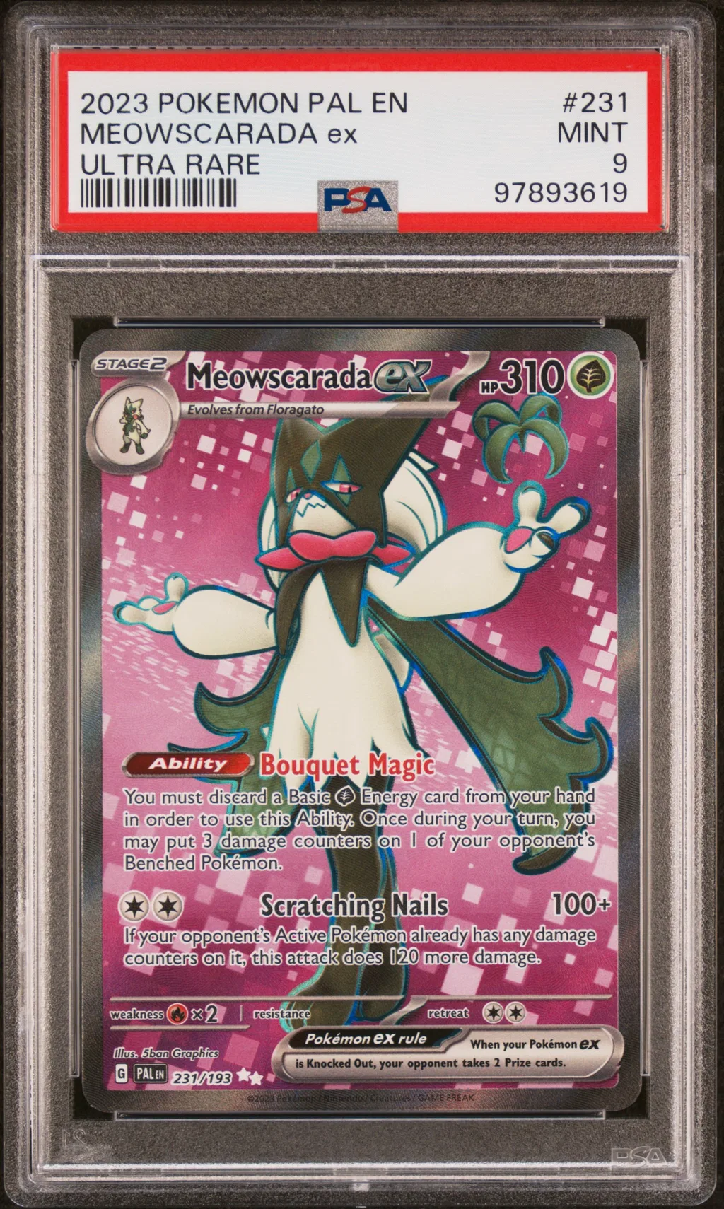 Meowscarada EX card artwork