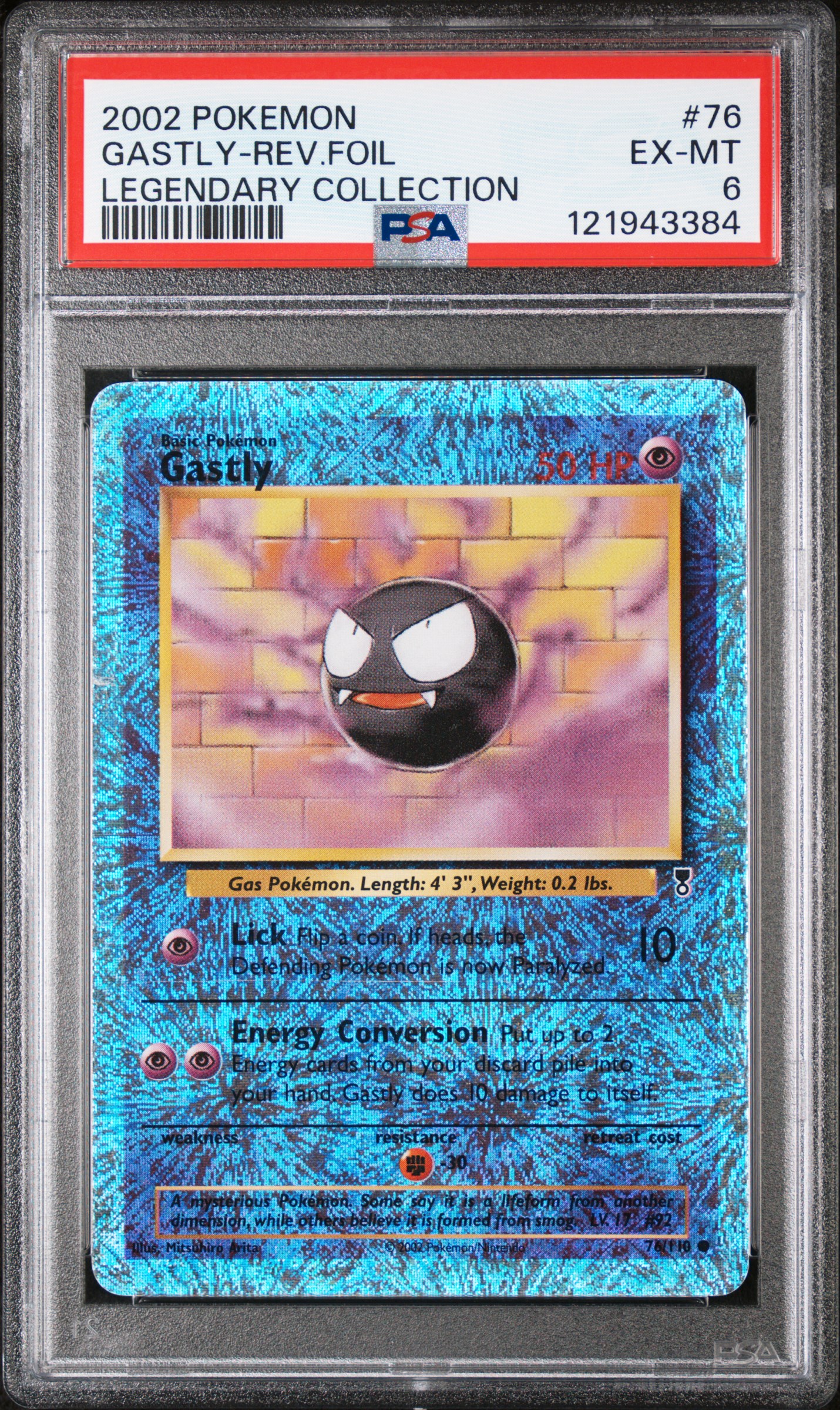 2002 #76 Gastly-Reverse Foil PSA 6 Legendary Collection
