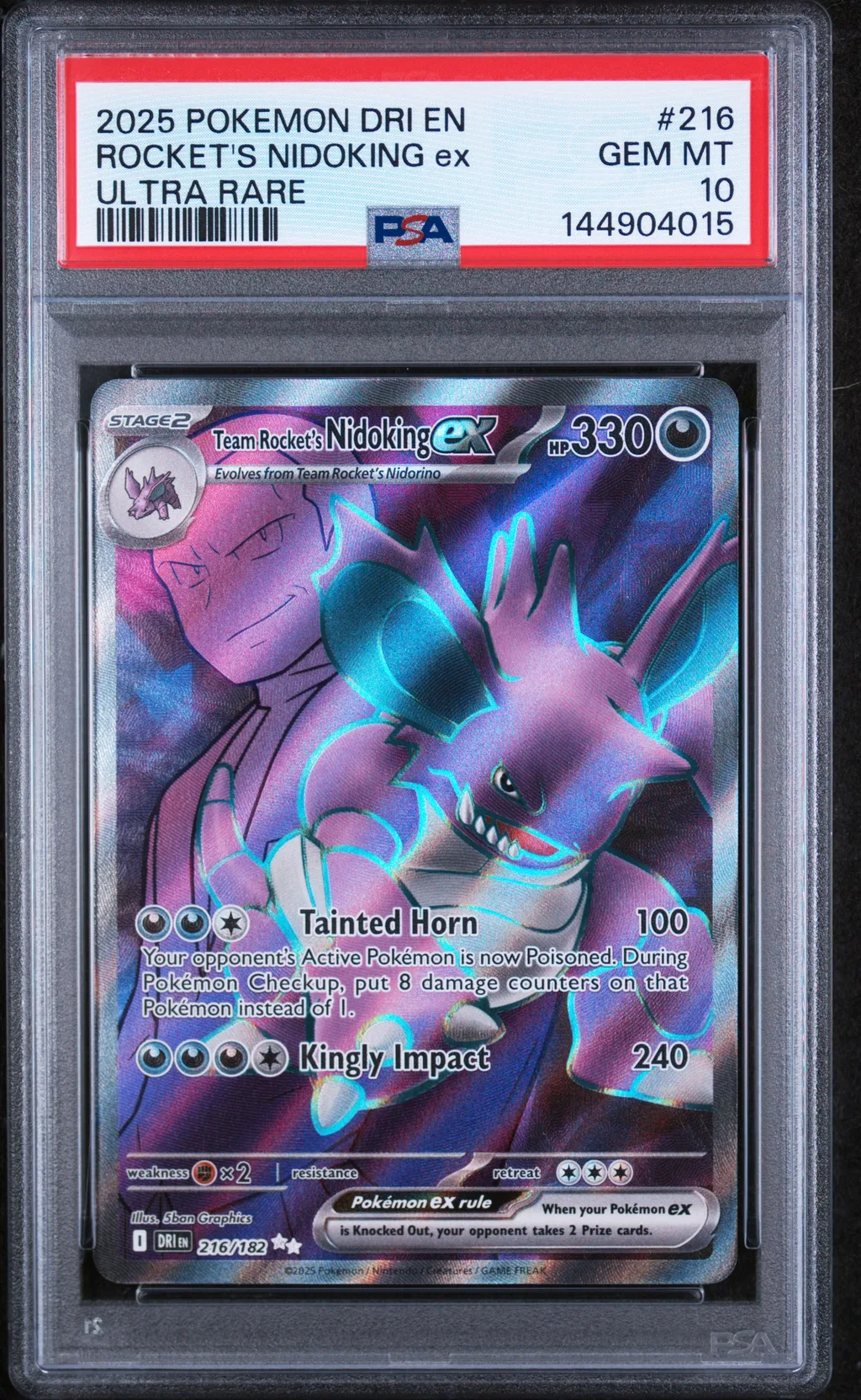 Team Rocket's Nidoking EX card artwork