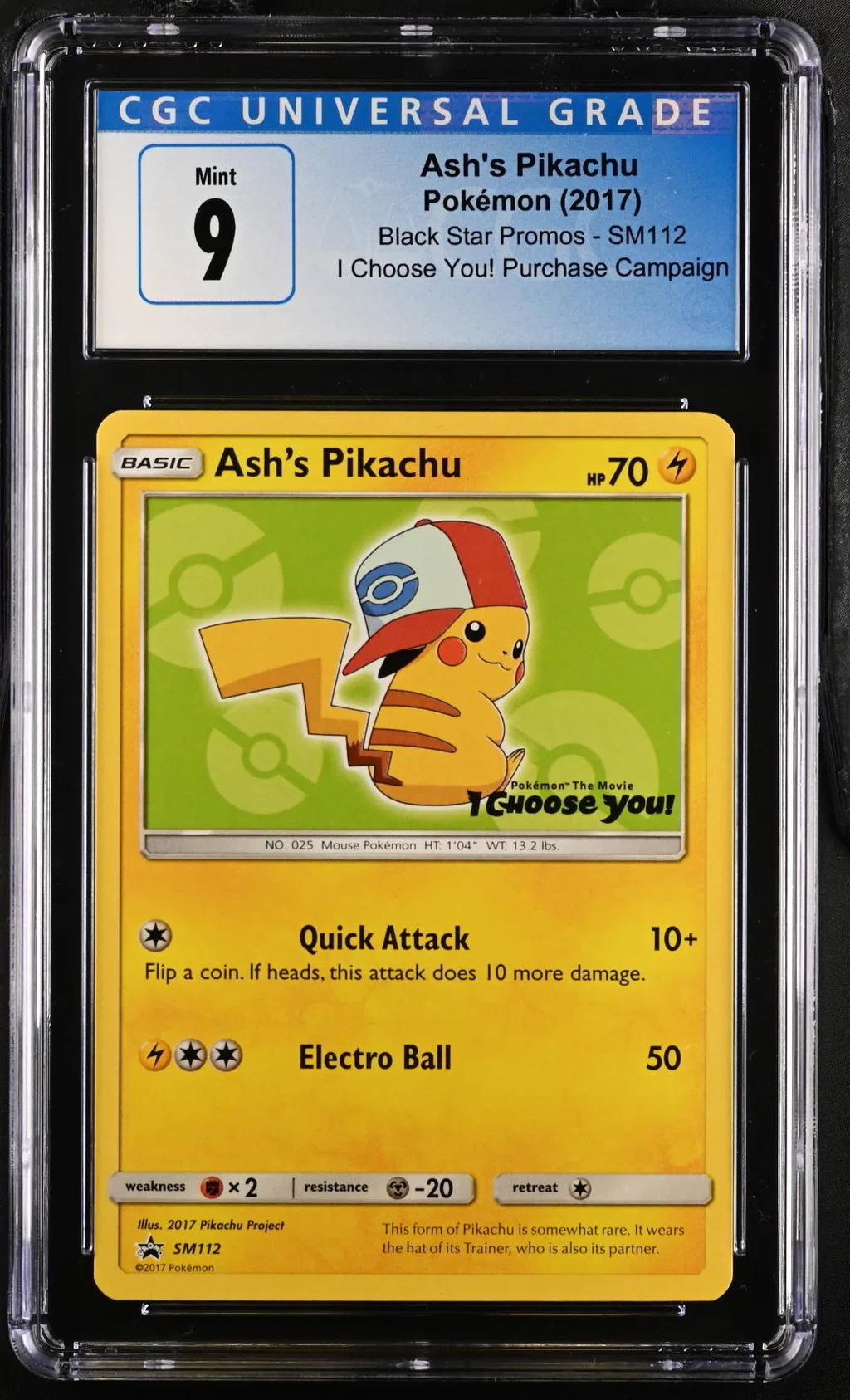 Ash's Pikachu card artwork