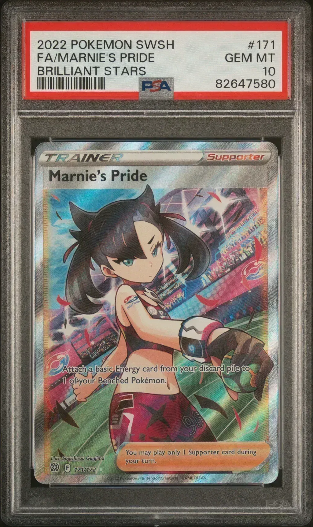 2022 #171 Full Art/Marnie'S Pride PSA 10 Sword & Shield Brilliant Stars