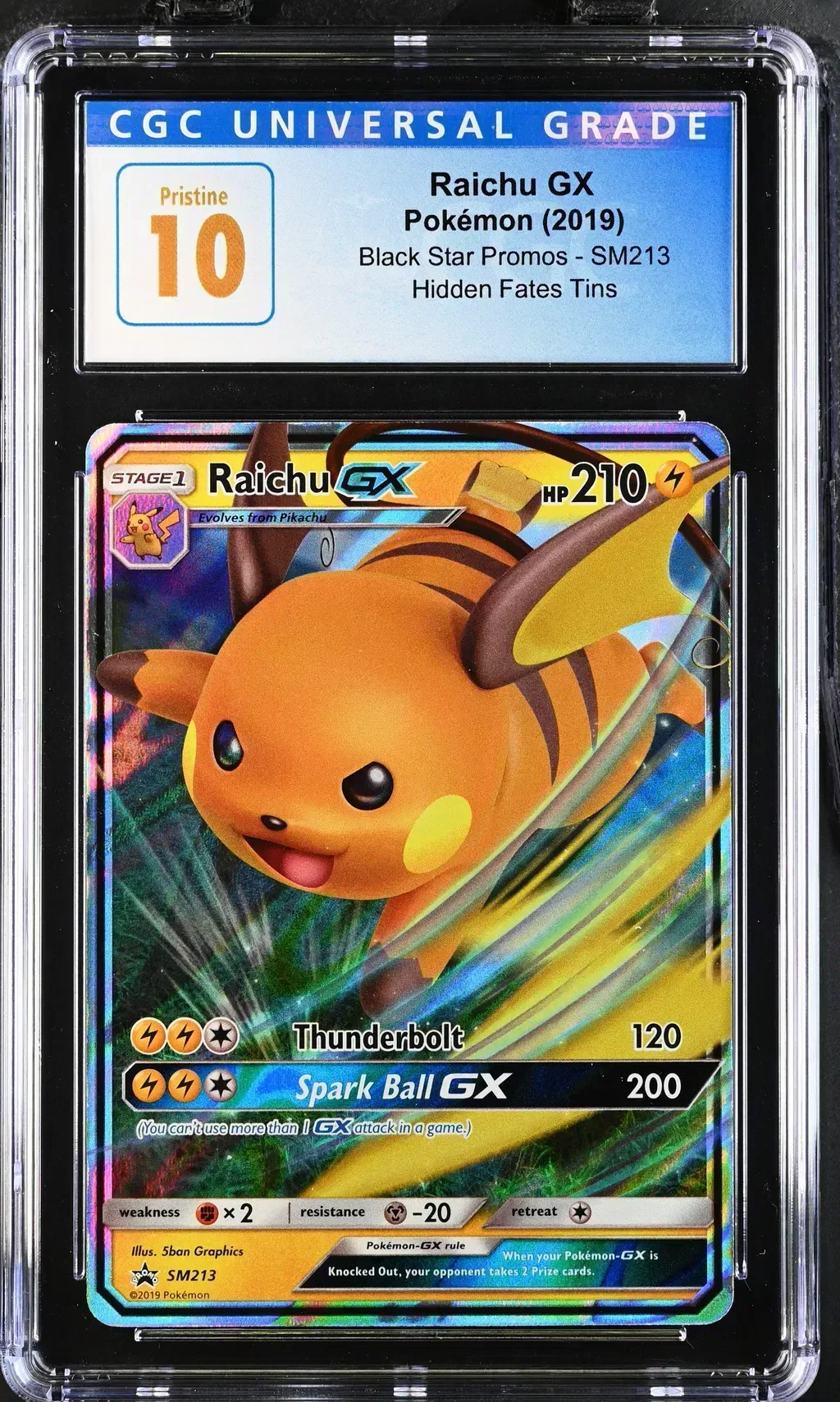 2019 #Sm213 Raichu Gx CGC 10 Pristine Black Star Promos - Sun & Moon - English