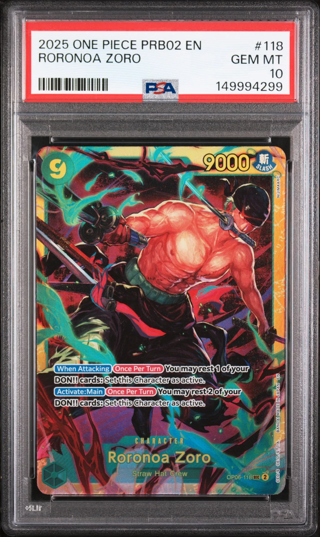 Roronoa Zoro card artwork