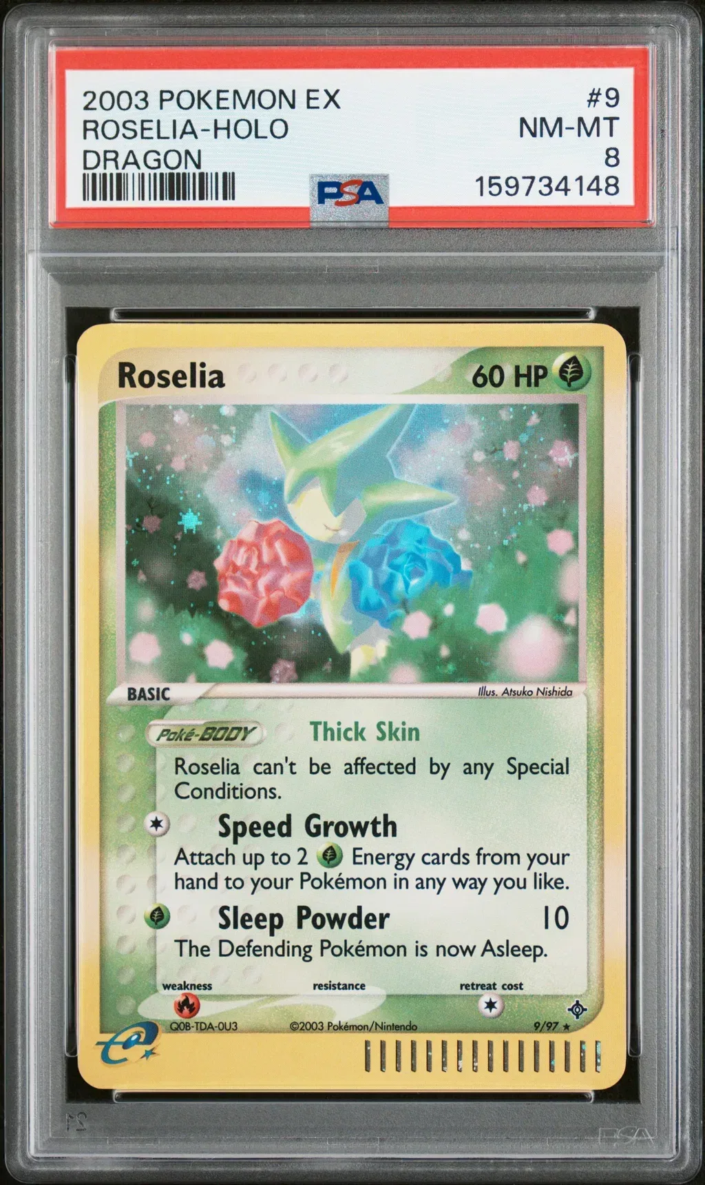 2003 #9 Roselia-Holo PSA 8 Ex Dragon