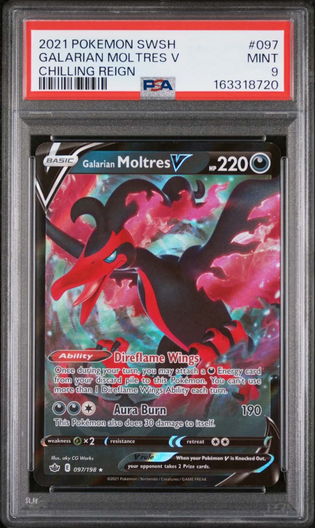 Galarian Moltres V card artwork