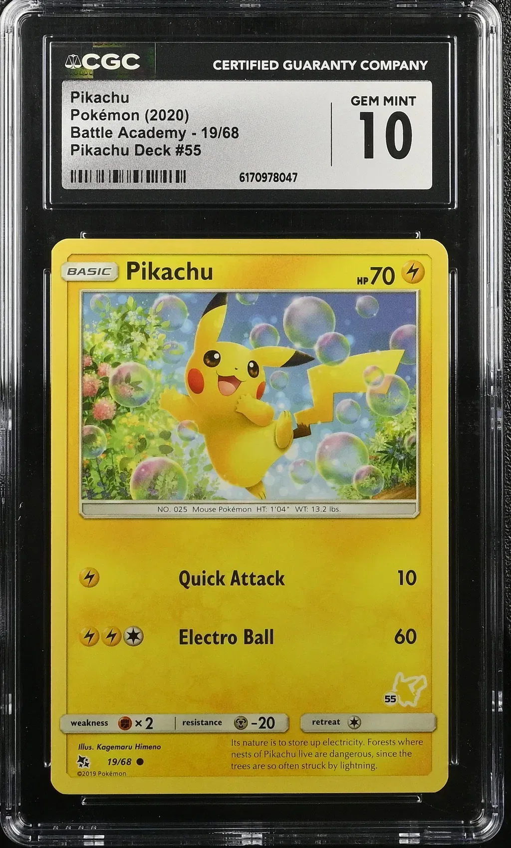 2020 #19 Pikachu CGC 10 Battle Academy - English