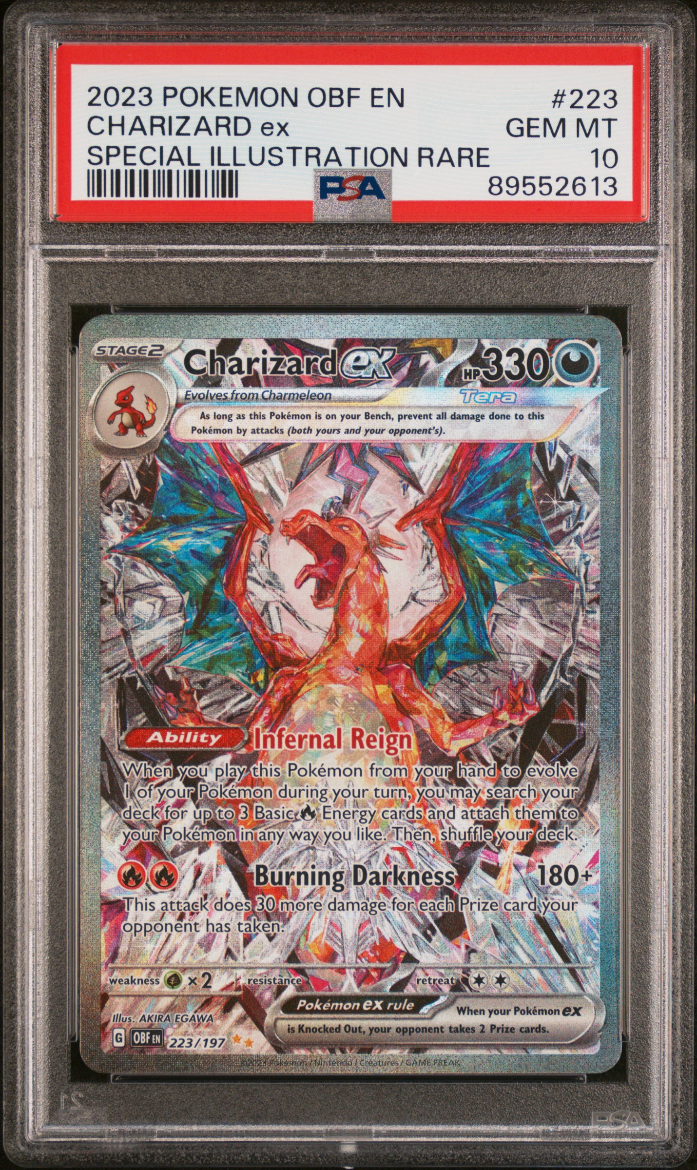 2023 #223 Charizard Ex PSA 10 Obf En-Obsidian Flames