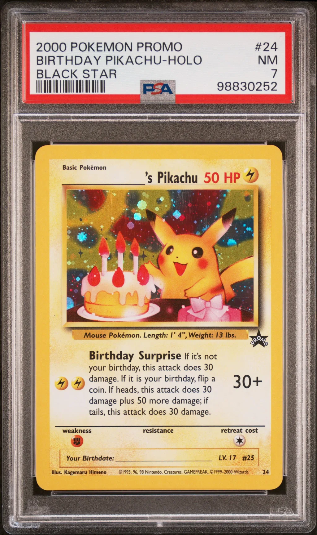 Birthday Pikachu-Holo card artwork