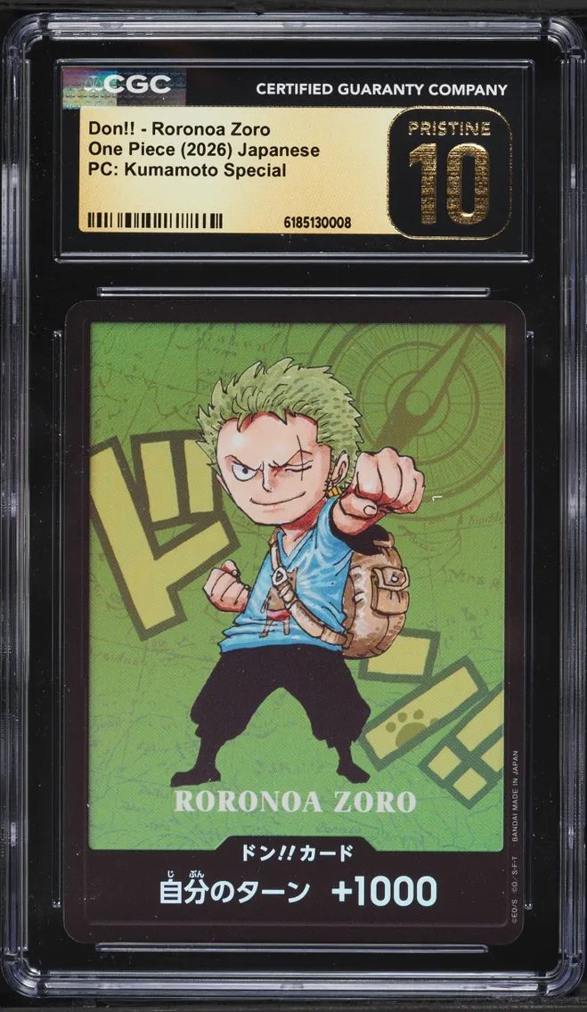 2026 Roronoa Zoro CGC 10 One Piece Japanese Pc Kumamoto Special Don!!