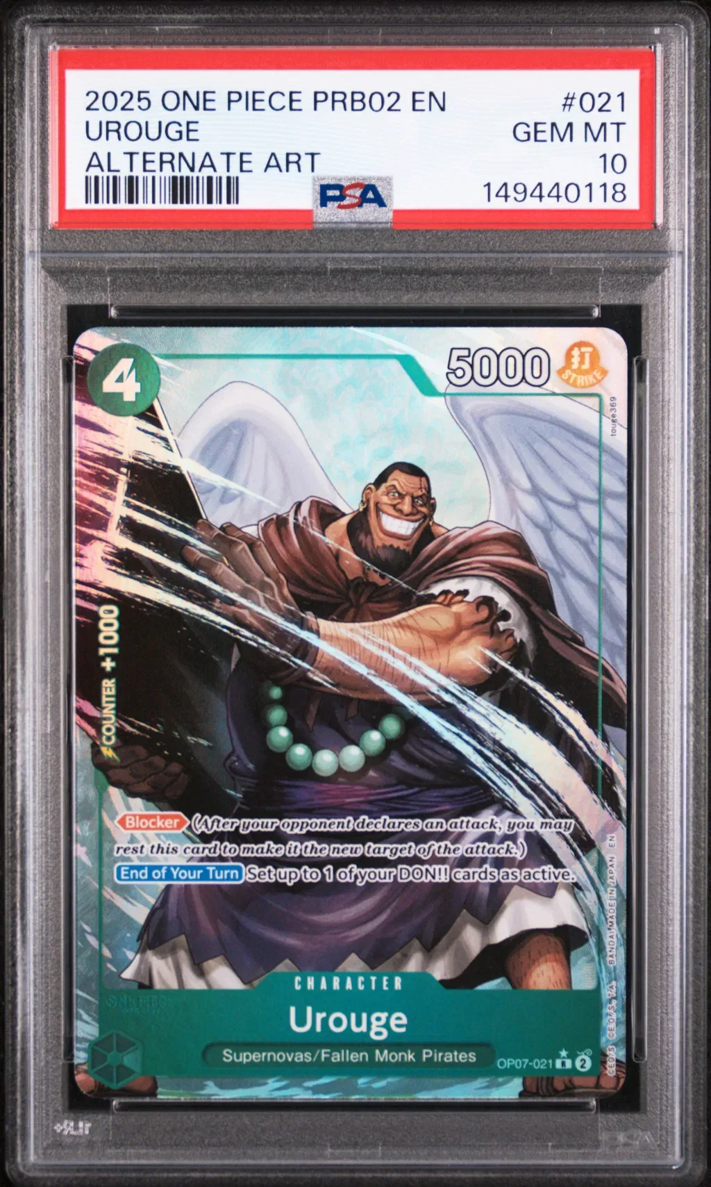 2025 #021 Urouge PSA 10 One Piece Prb02-Premium Booster -One Piece Card The Best- Vol.2
