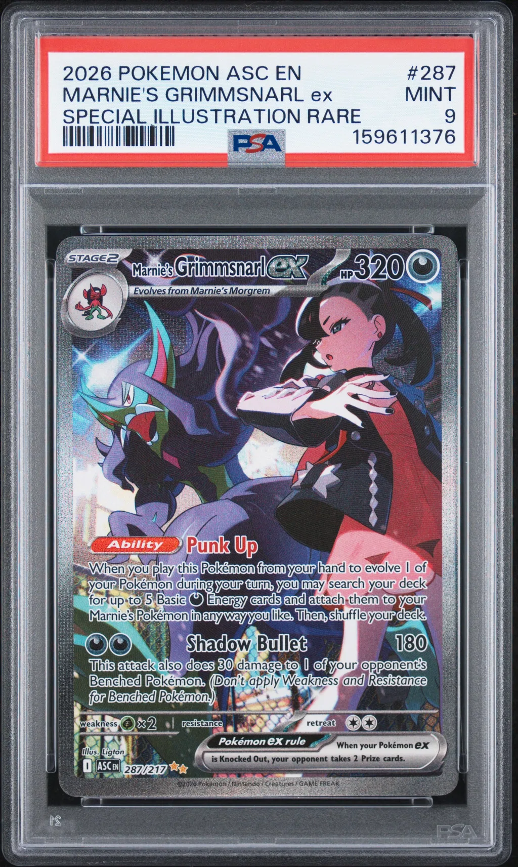 Marnie's Grimmsnarl EX card artwork