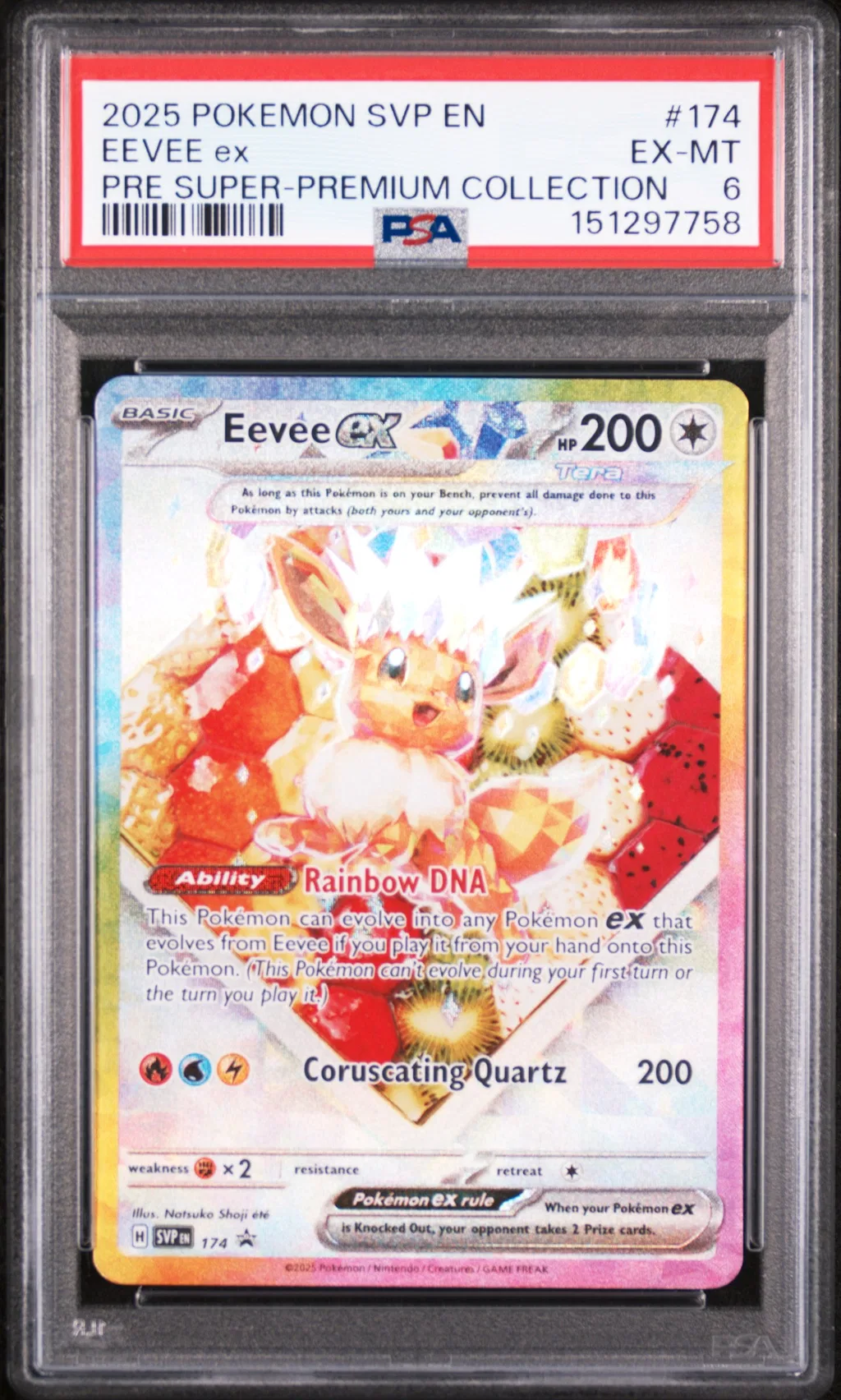 2025 #174 Eevee Ex PSA 6 Svp En-Sv Black Star Promo