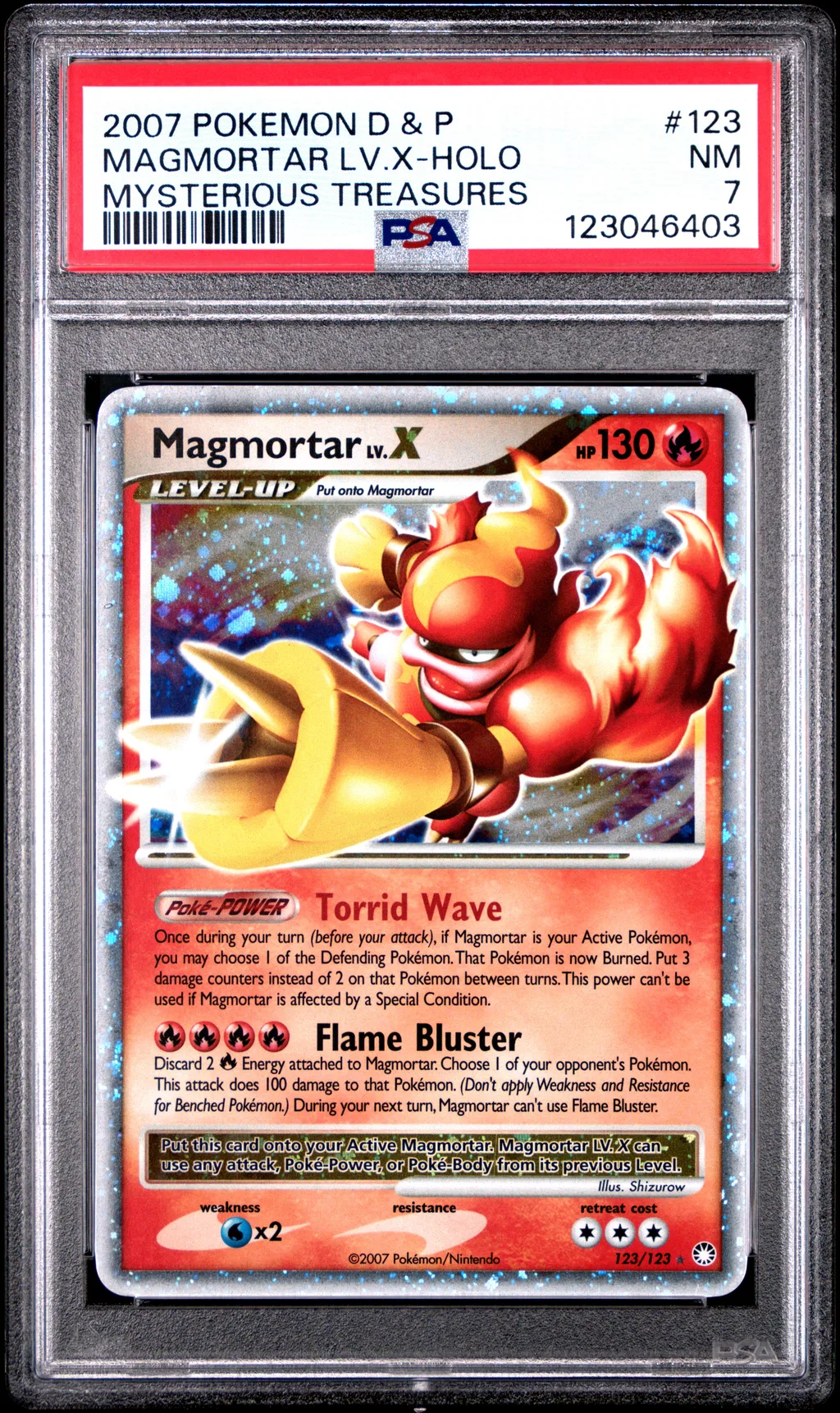 MAGMORTAR LV.X-HOLO card artwork
