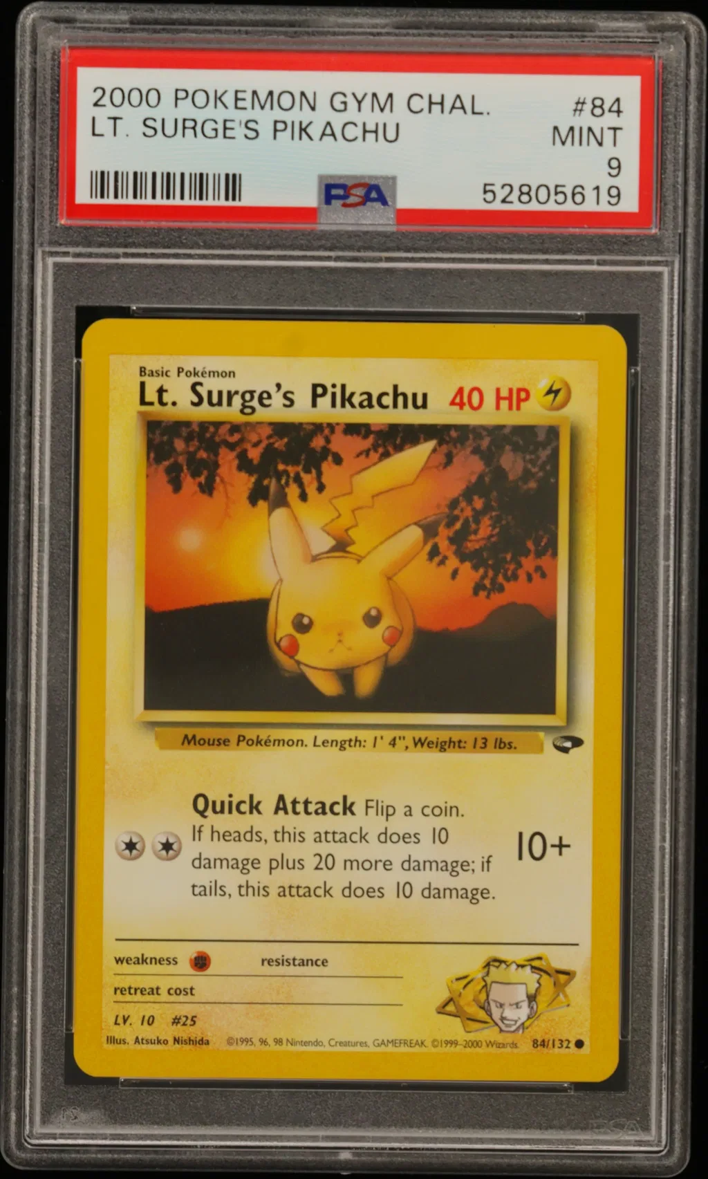LT. Surge's Pikachu card artwork