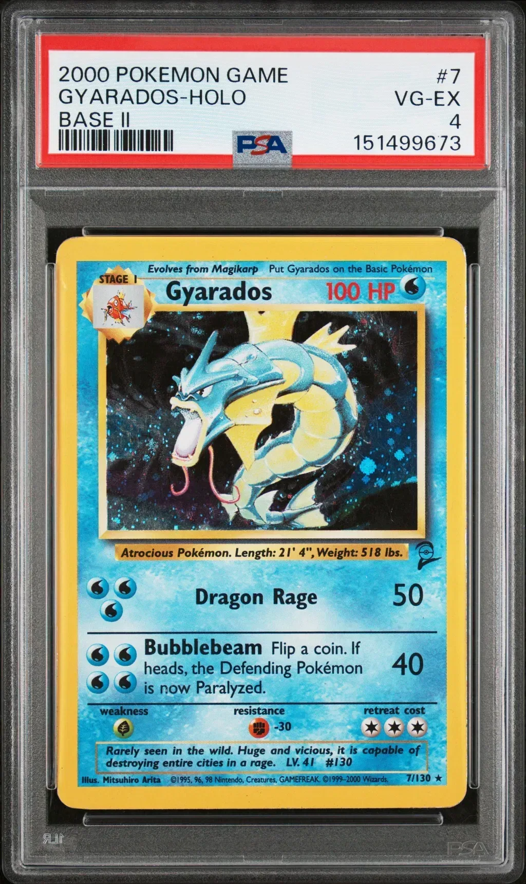 2000 #7 Gyarados-Holo PSA 4 Game Base Ii