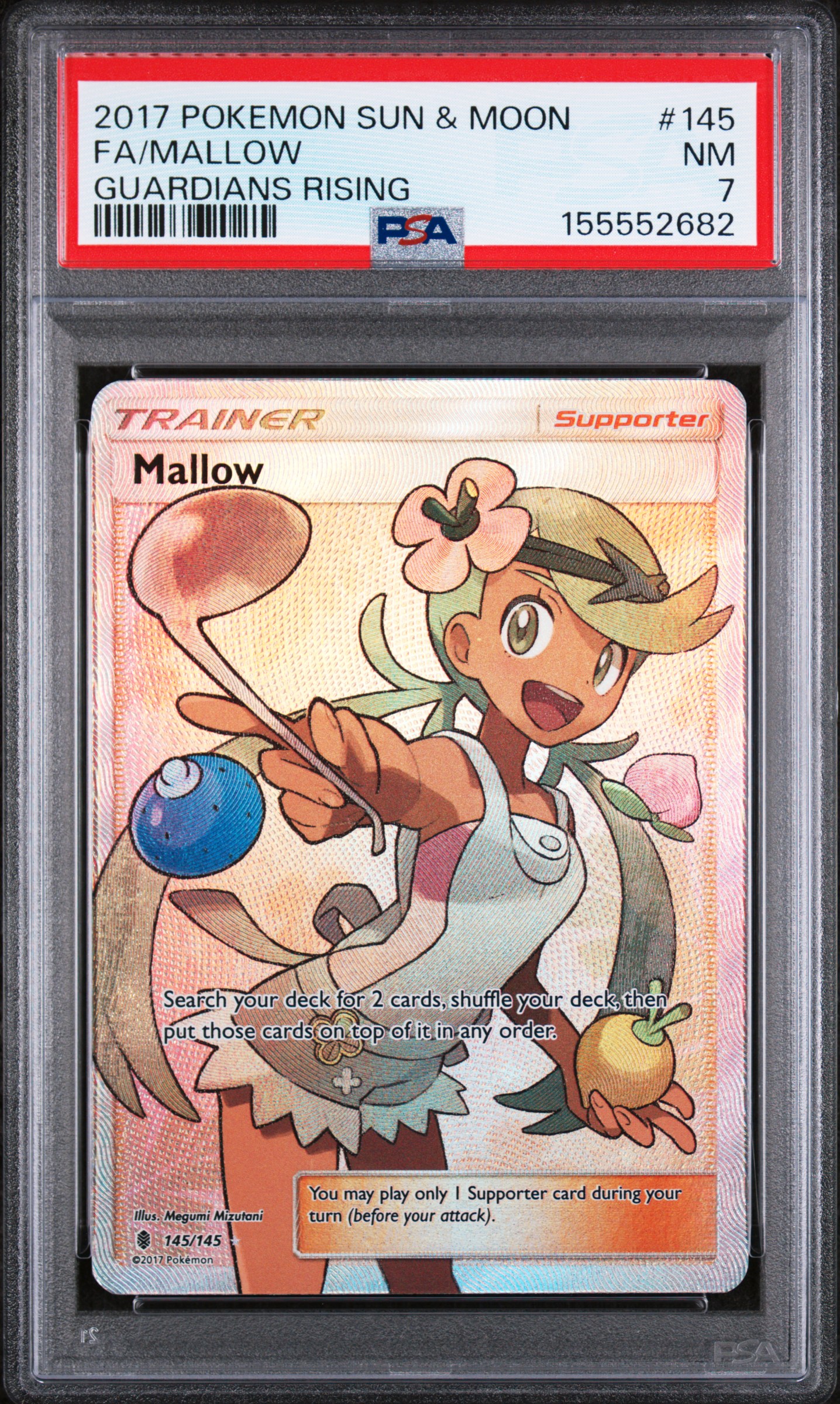 2017 #145 Full Art/Mallow PSA 7 Sun & Moon Guardians Rising