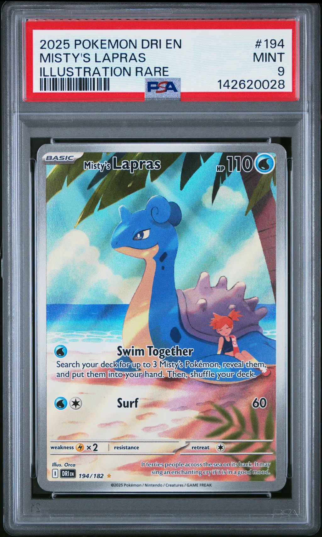 Misty's Lapras card artwork