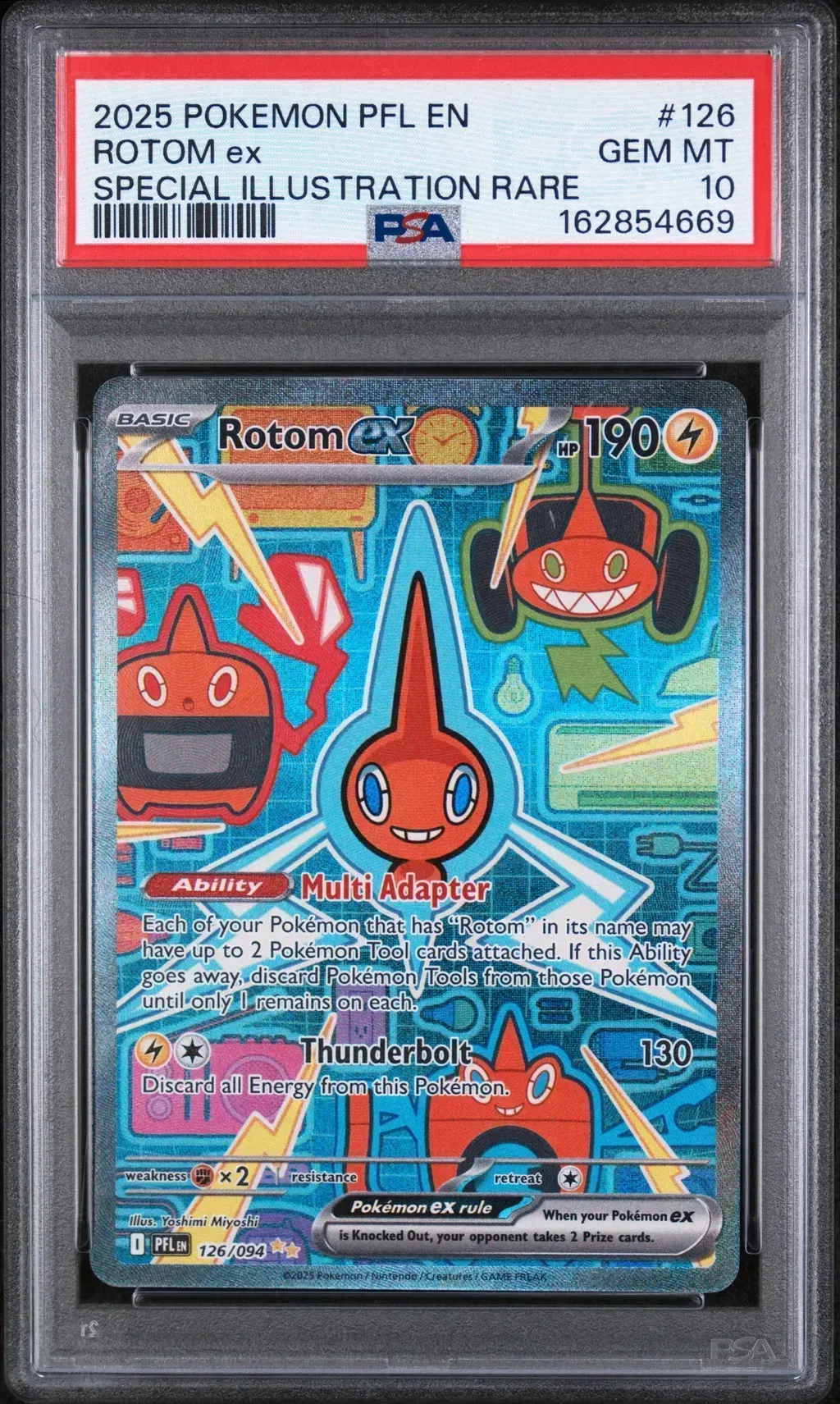2025 #126 Rotom Ex PSA 10 Pfl En-Phantasmal Flames