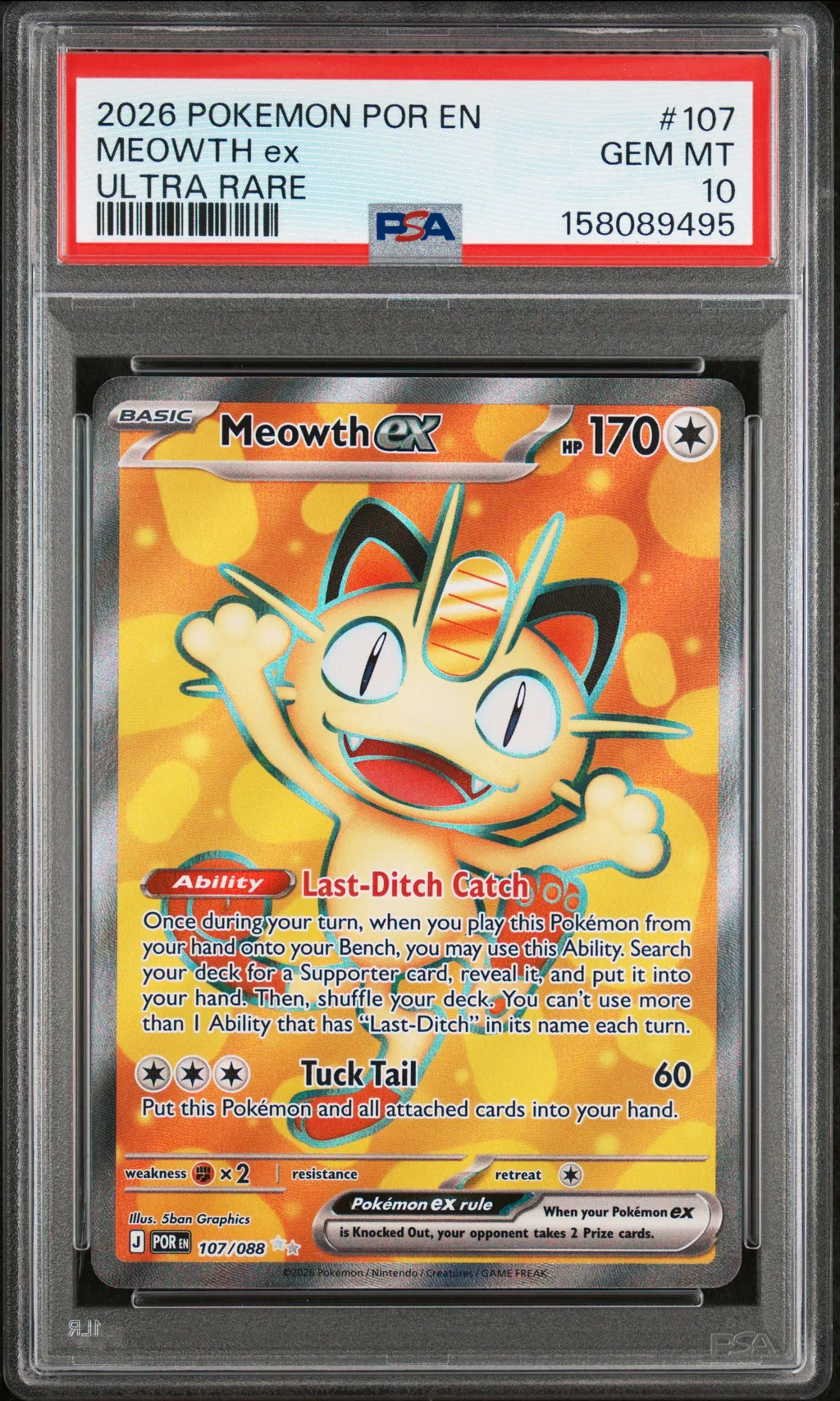 Meowth ex card artwork