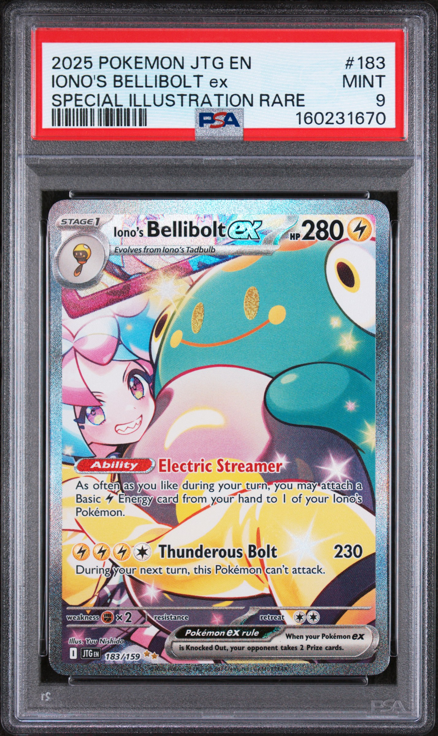 2025 #183 Iono'S Bellibolt Ex PSA 9 Jtg En-Journey Together