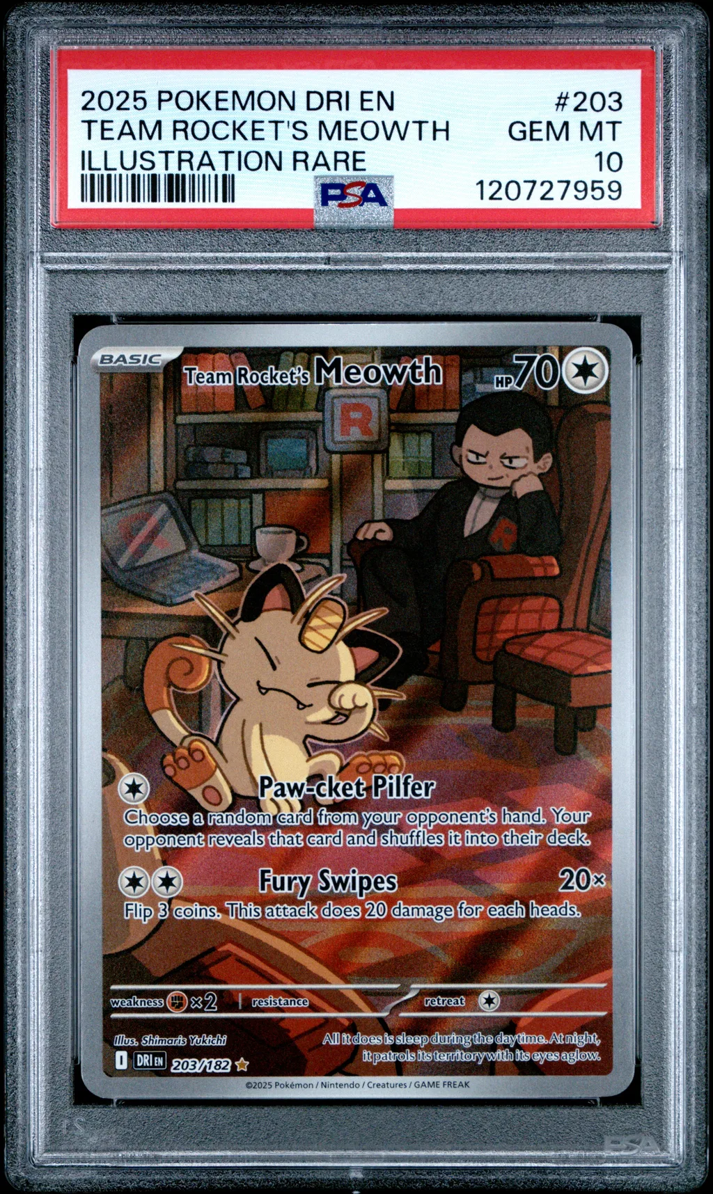 Team Rocket's Meowth card artwork