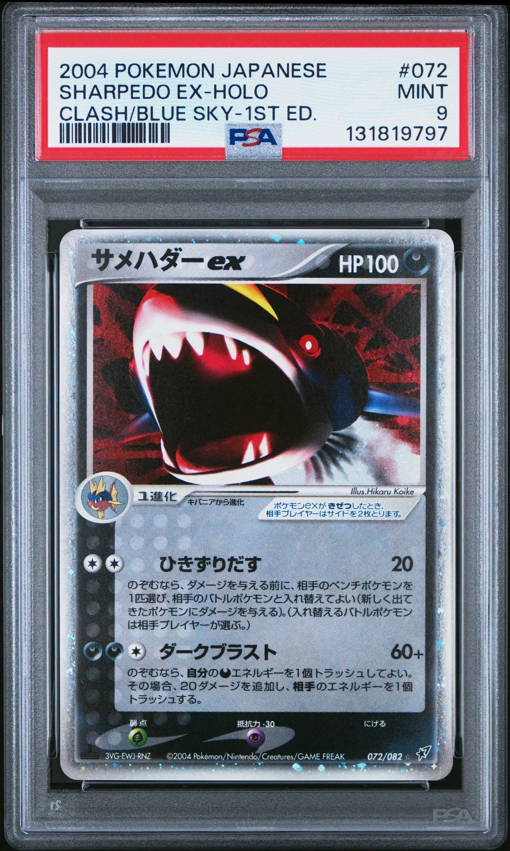 Sharpedo EX-Holo card artwork